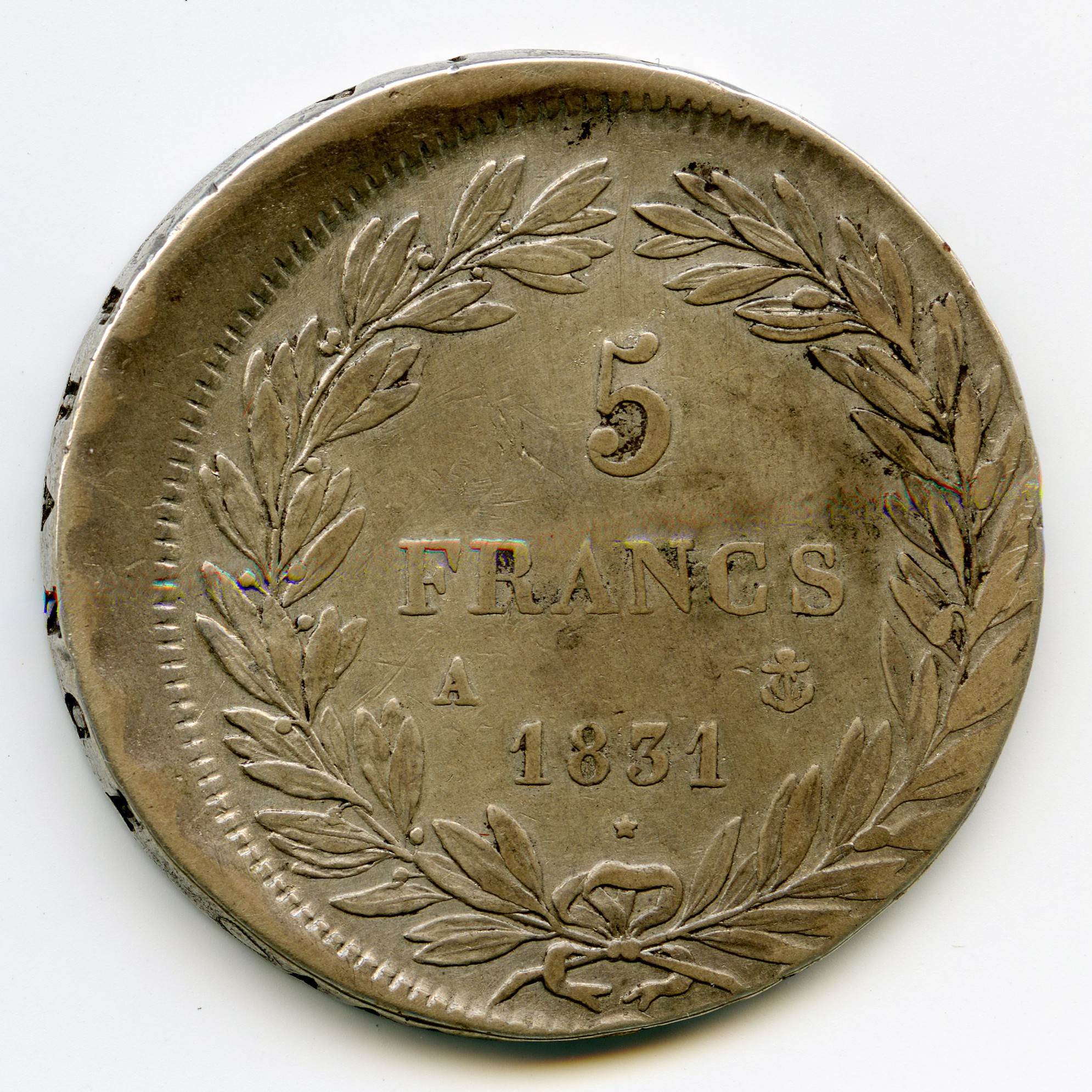 Louis-Philippe - 5 Francs - 1831 A revers Louis-Philippe - 5 Francs - 1831 A revers
