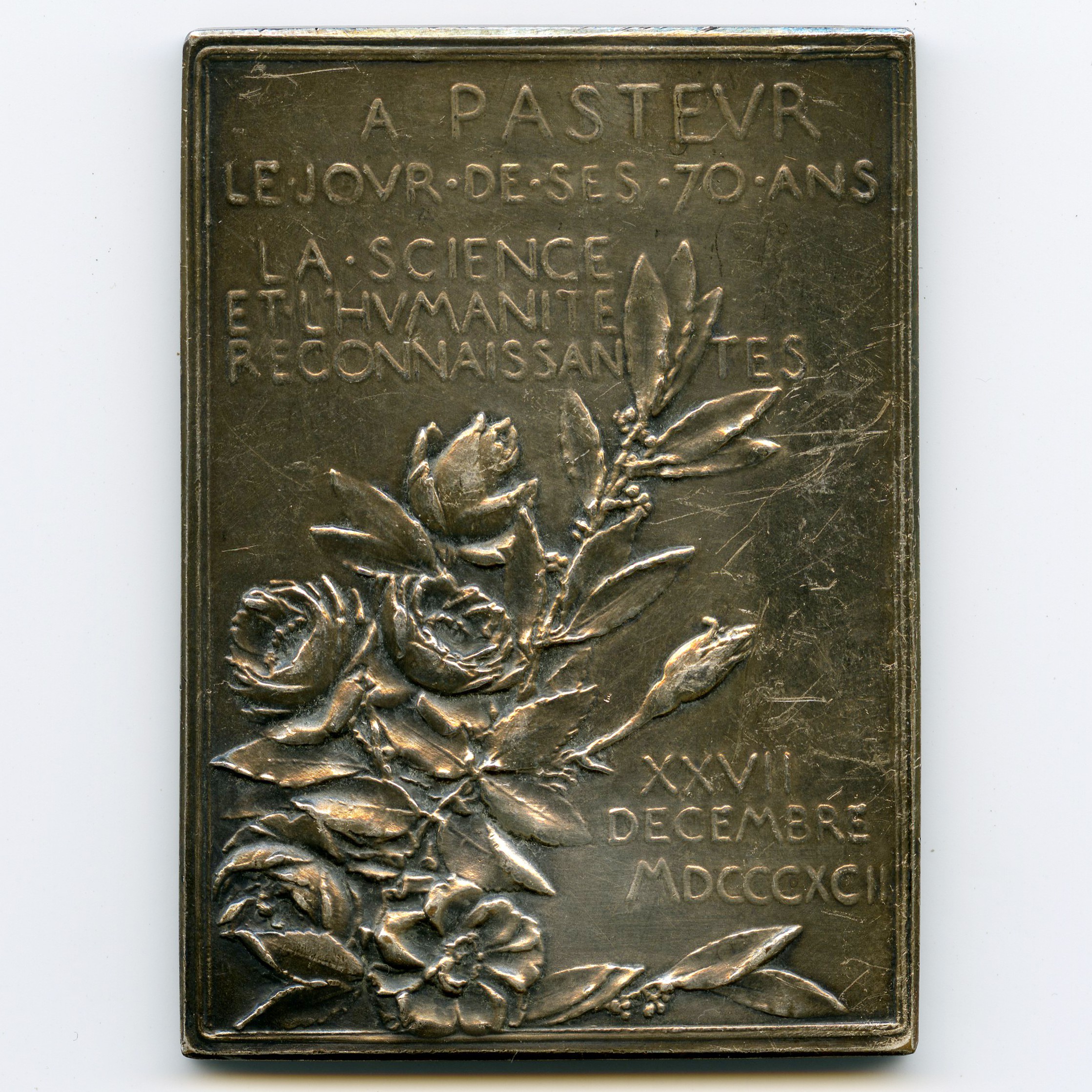 Louis Pasteur - Médaille Bronze argenté revers Louis Pasteur - Médaille Bronze argenté revers