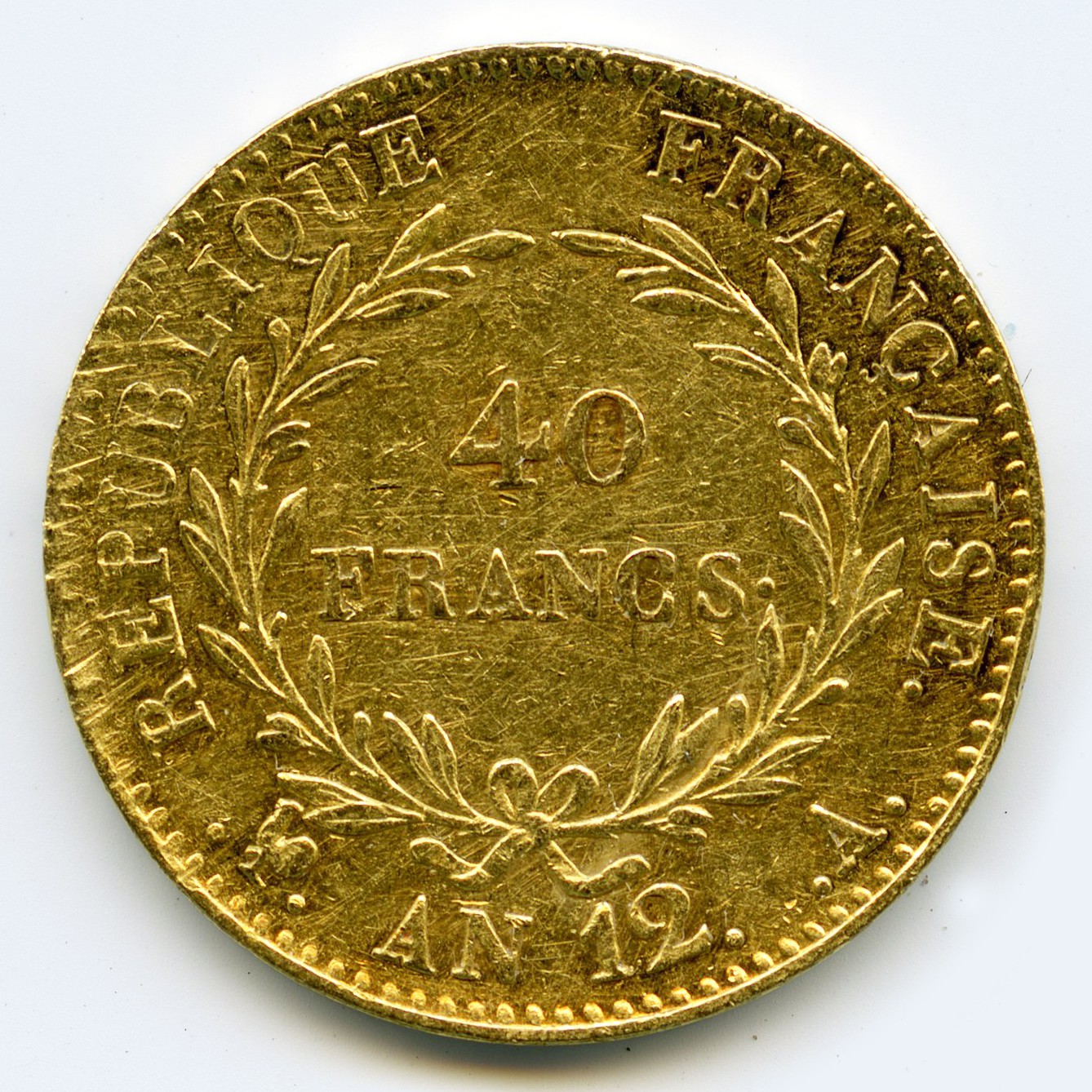 Bonaparte - 40 Francs - L'An 12 A revers Bonaparte - 40 Francs - L'An 12 A revers