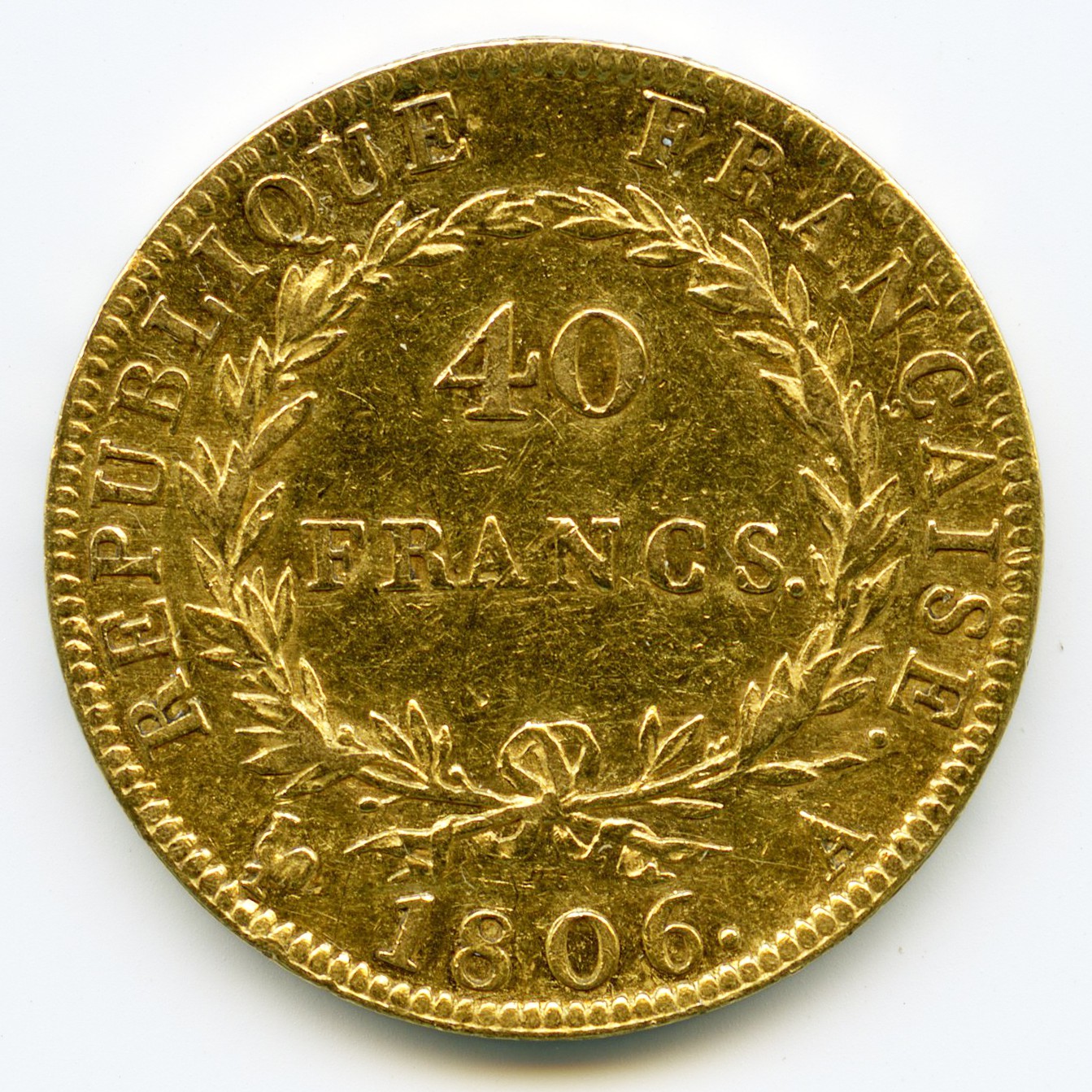 Napoléon Ier - 40 Francs - 1806 A revers Napoléon Ier - 40 Francs - 1806 A revers