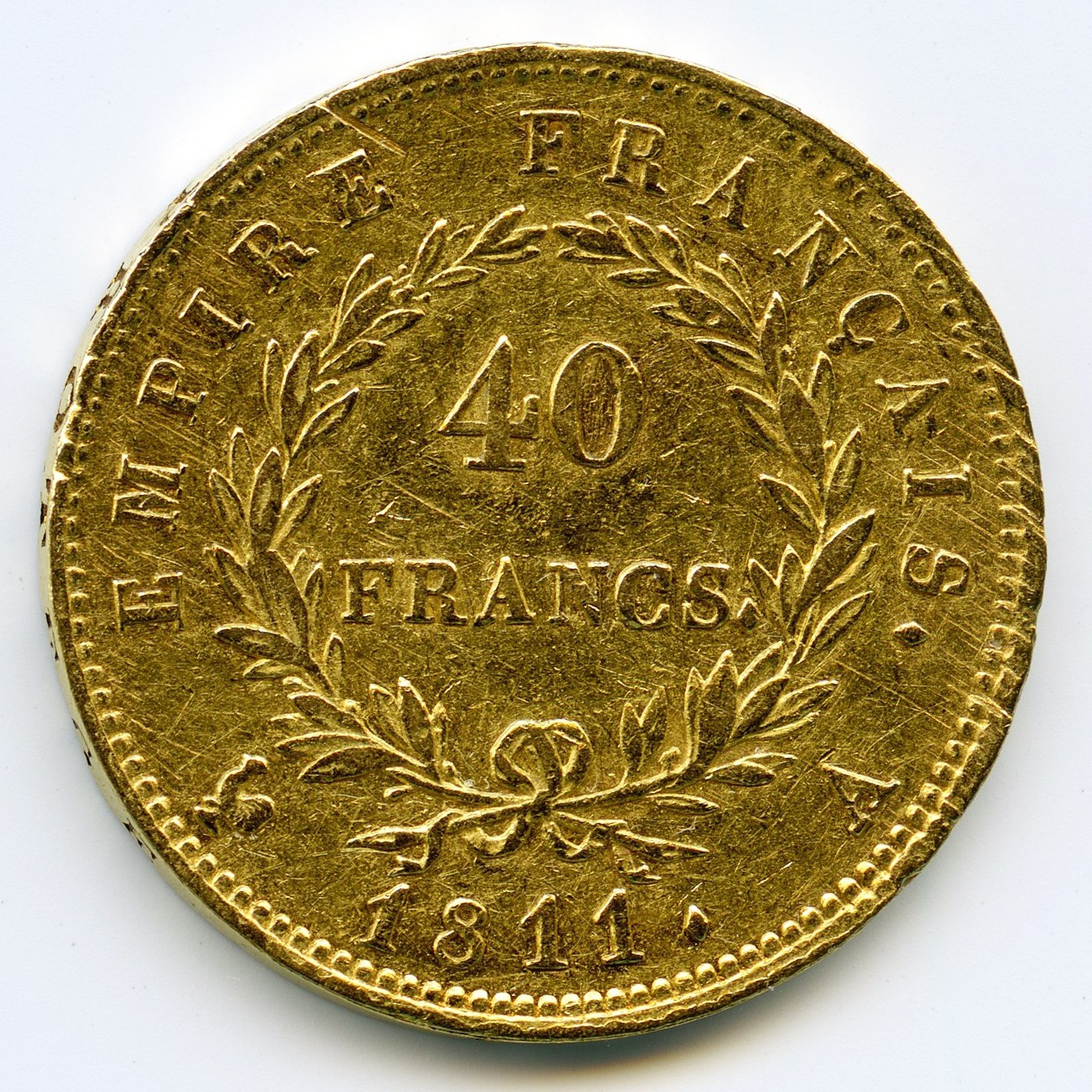 Napoléon Ier - 40 Francs - 1811 A revers Napoléon Ier - 40 Francs - 1811 A revers
