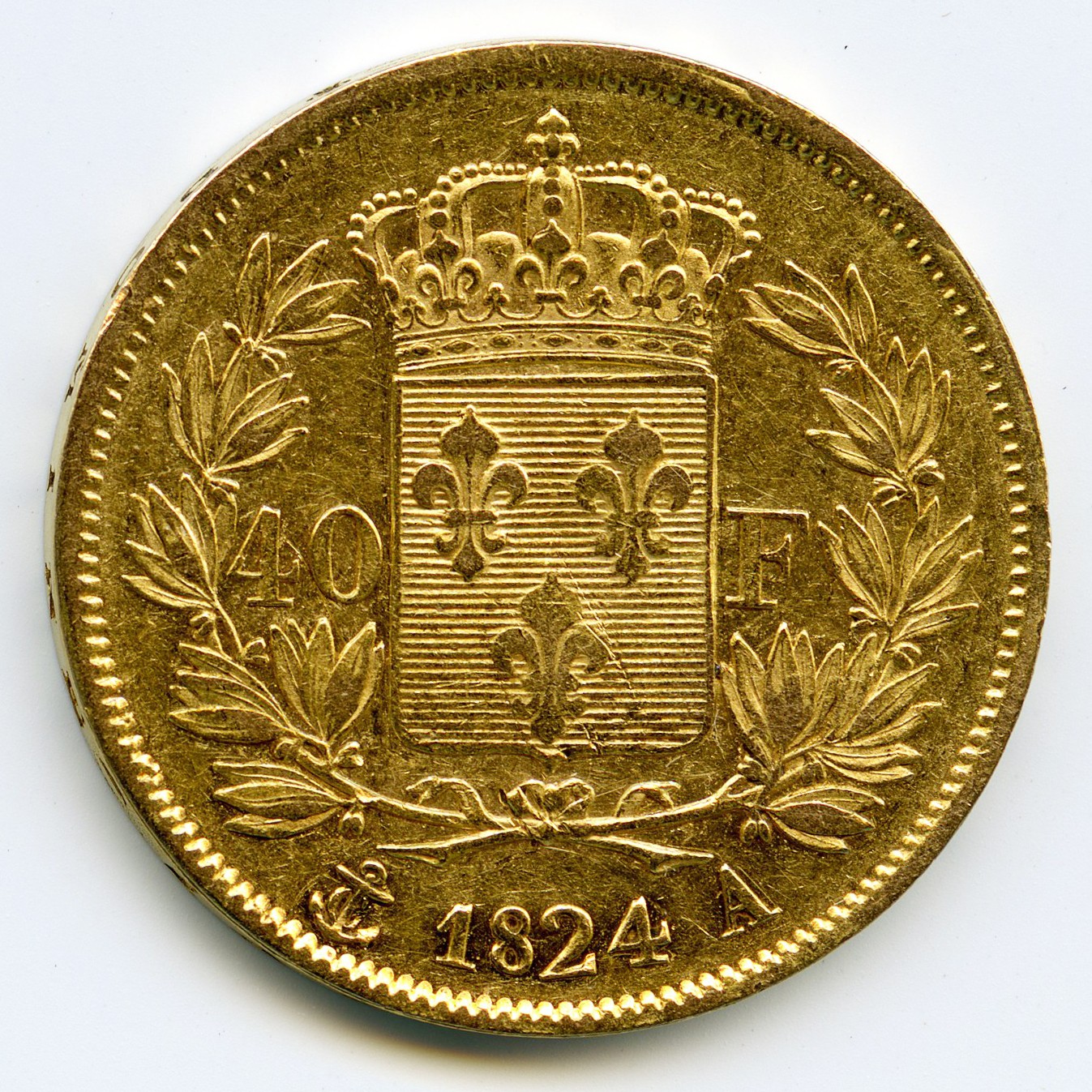 Charles X - 40 Francs - 1824 A revers