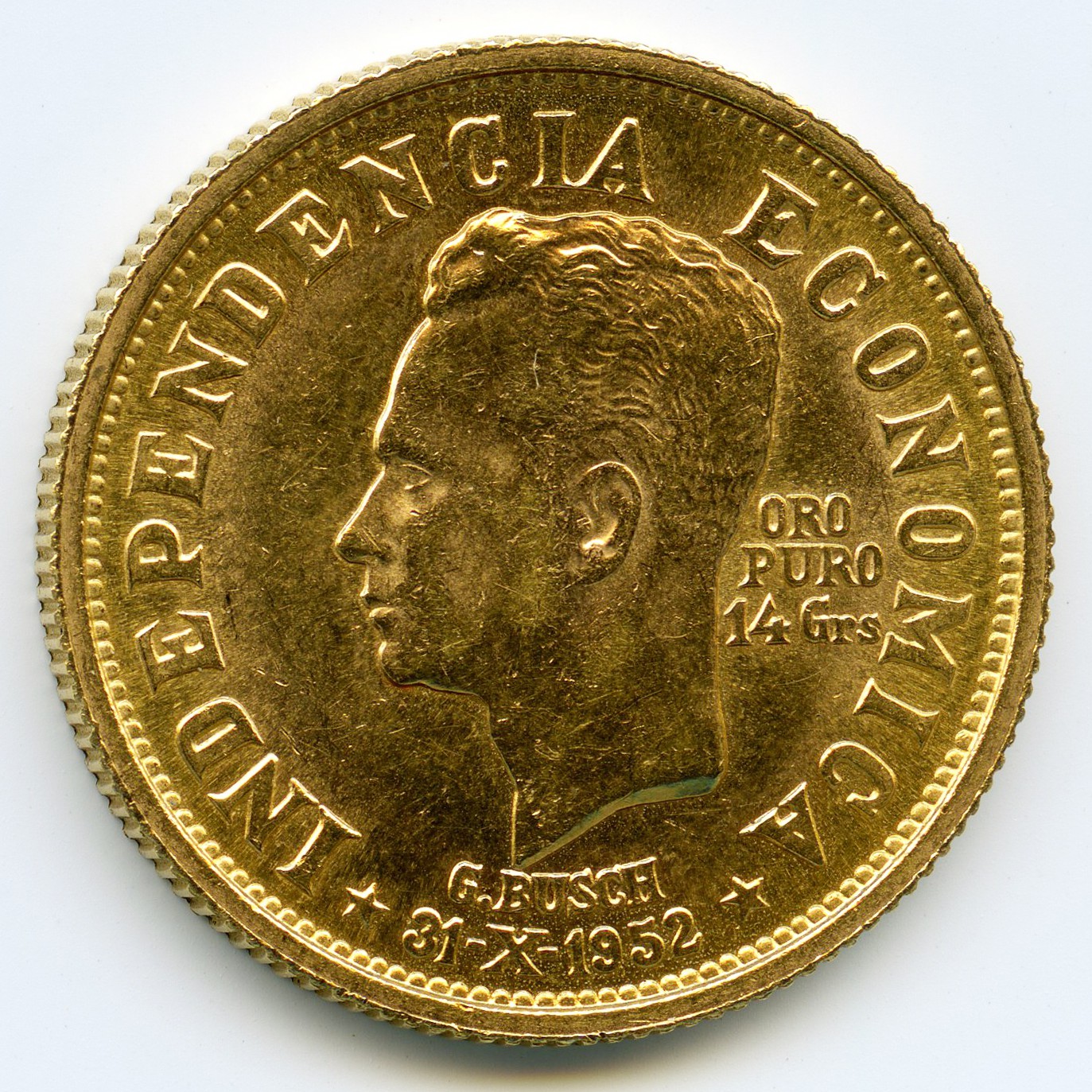 Bolivie - 14 Gramos (20 Bolivianos) - 1952 revers