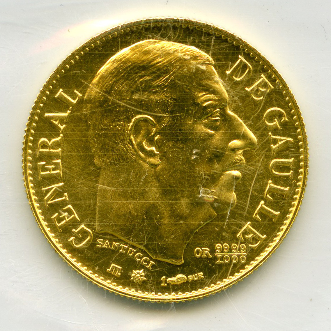 De Gaulle - Médaille Or - 1980 avers De Gaulle - Médaille Or - 1980 avers