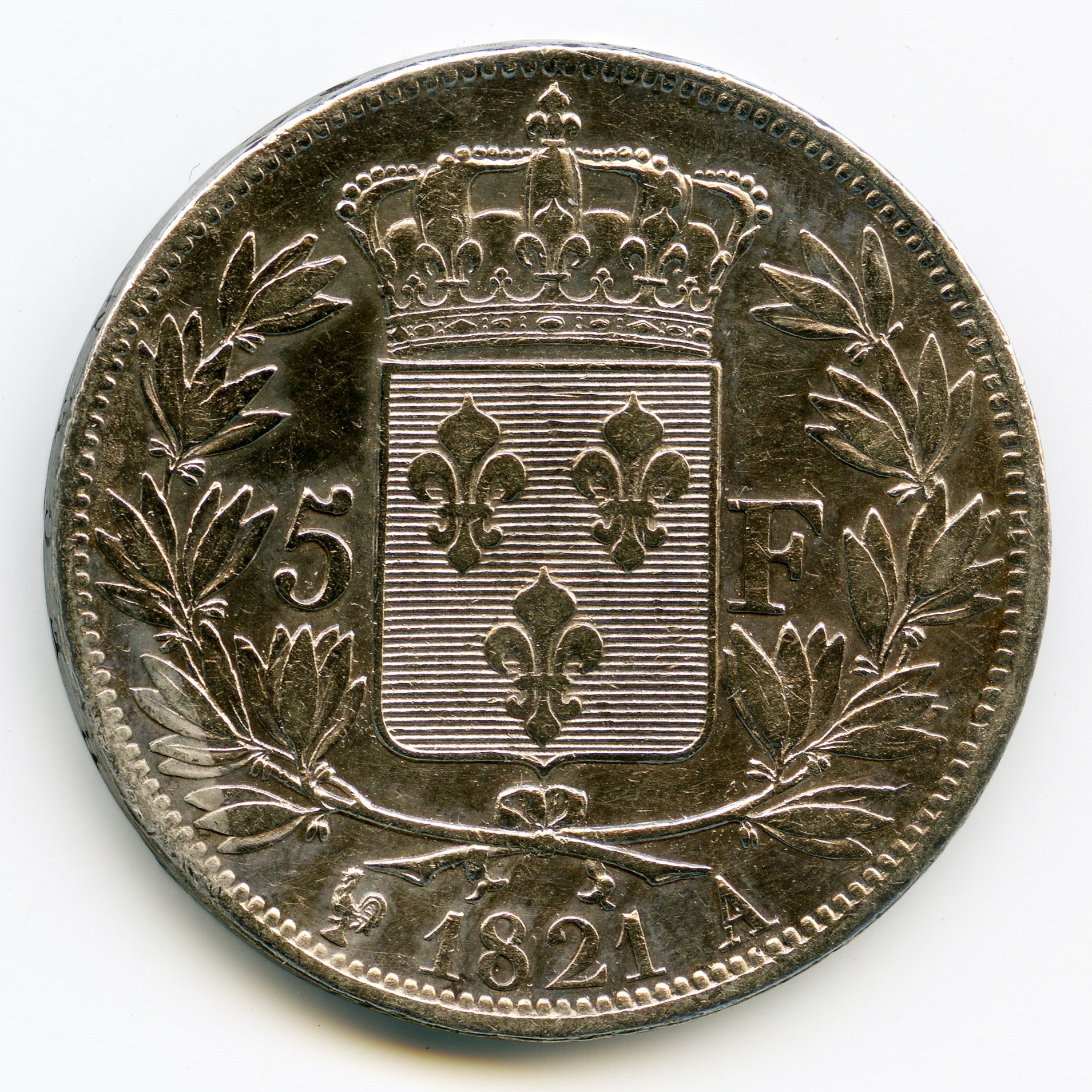 Louis XVIII - 5 Francs - 1821 A revers