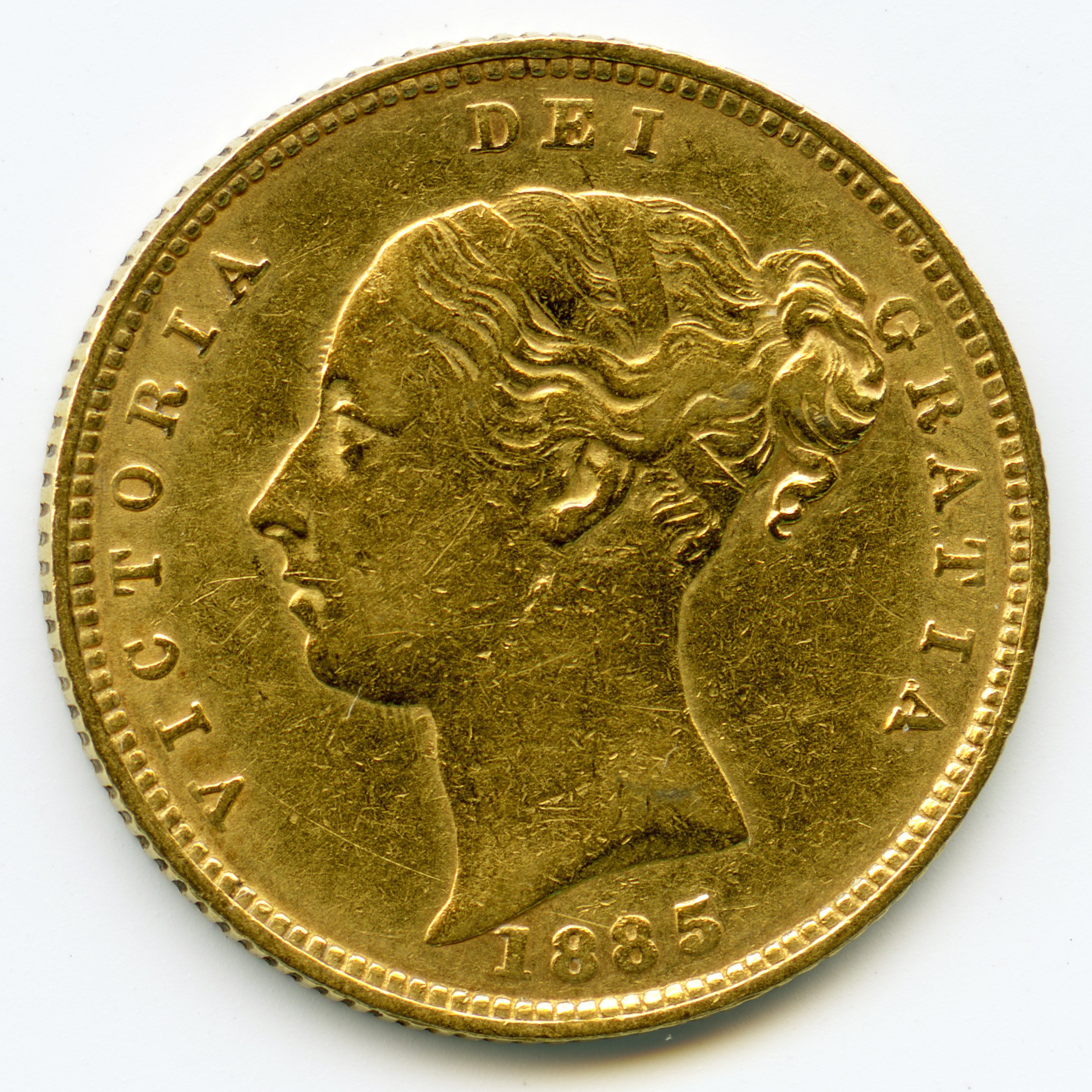 Grande-Bretagne - 1/2 Souverain - 1885 avers Grande-Bretagne - 1/2 Souverain - 1885 avers