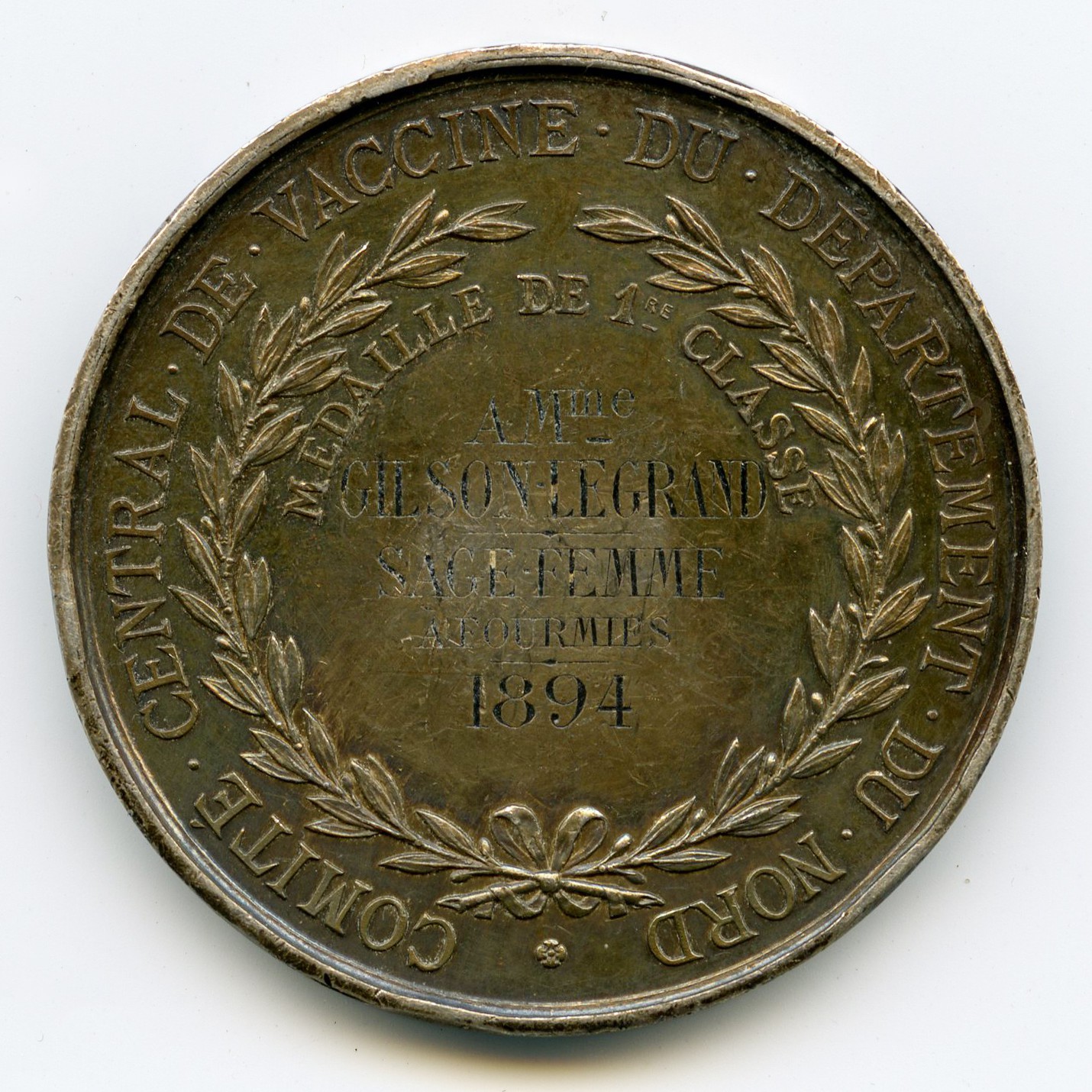 Edward Jenner - Médaille - 1894 revers