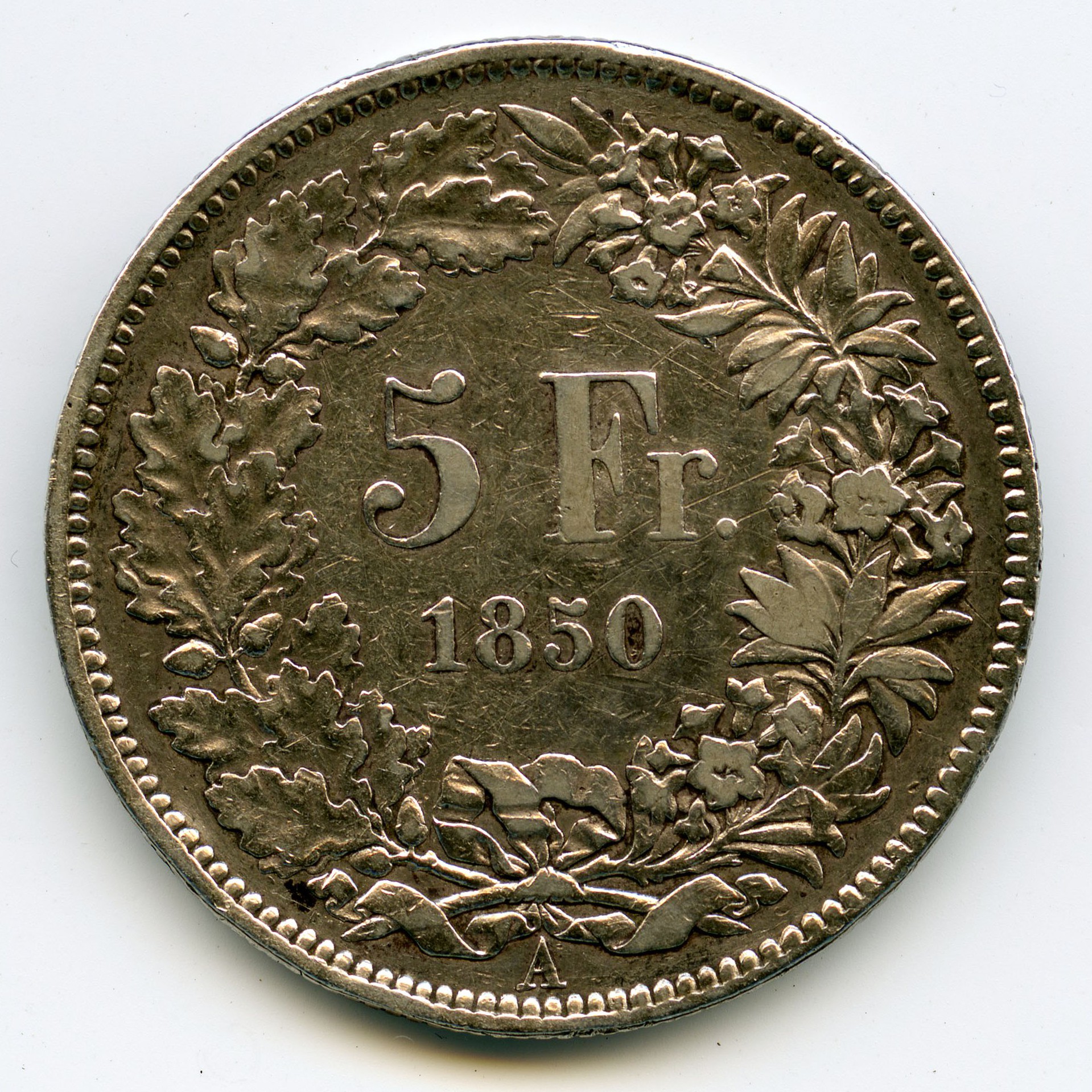 Suisse - 5 Francs - 1850 A revers