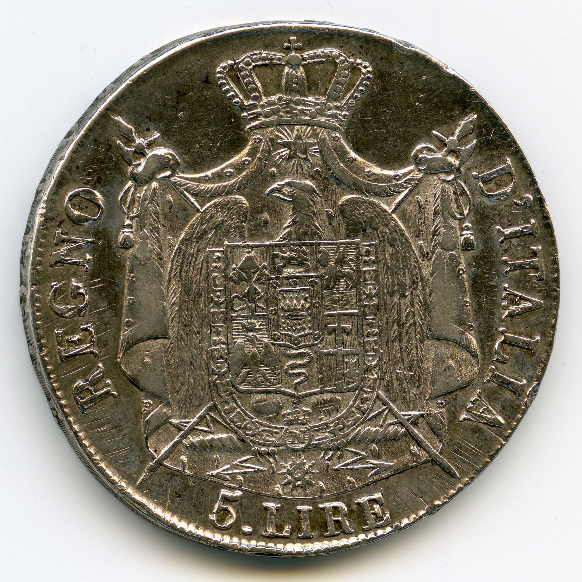 Italie - Napoléon Ier - 5 Lire - 1808 M revers
