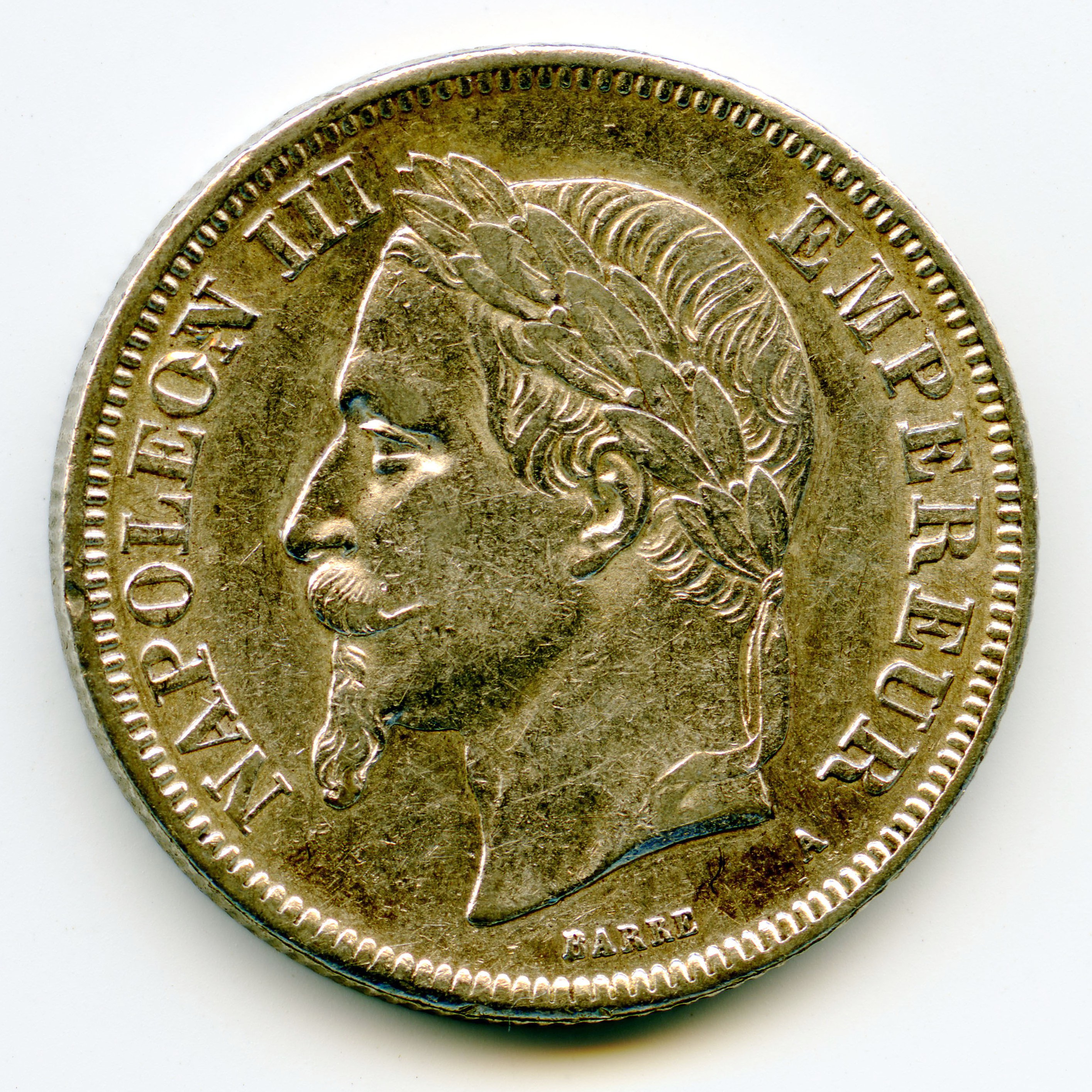 Napoléon III - 2 Francs - 1869 A avers Napoléon III - 2 Francs - 1869 A avers