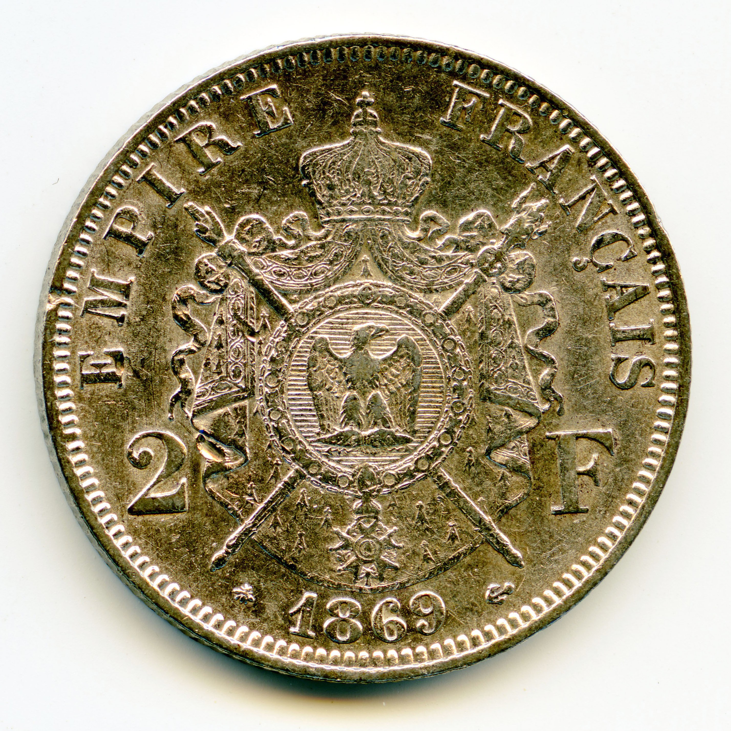 Napoléon III - 2 Francs - 1869 A revers