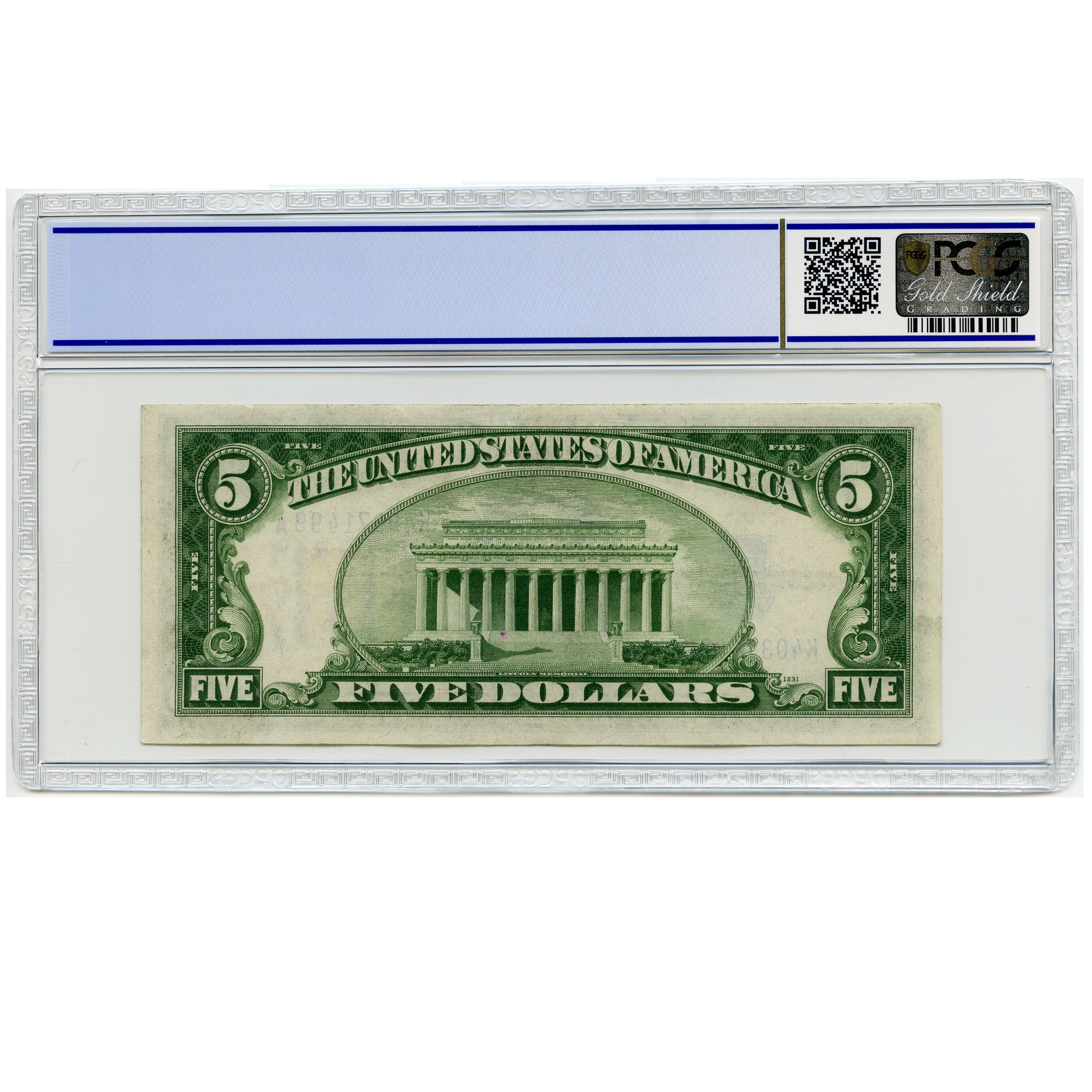 USA - 5 Dollars - K40371499A revers