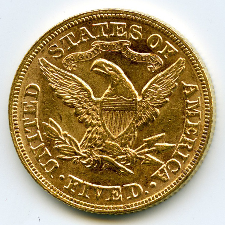 USA - 5 Dollars - 1880 revers