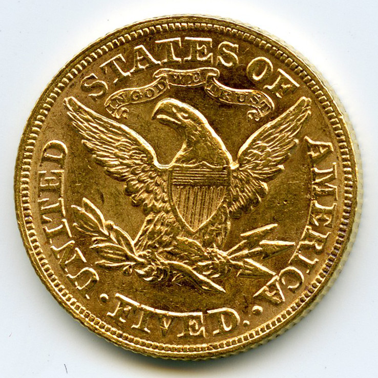 USA - 5 Dollars - 1880 revers USA - 5 Dollars - 1880 revers
