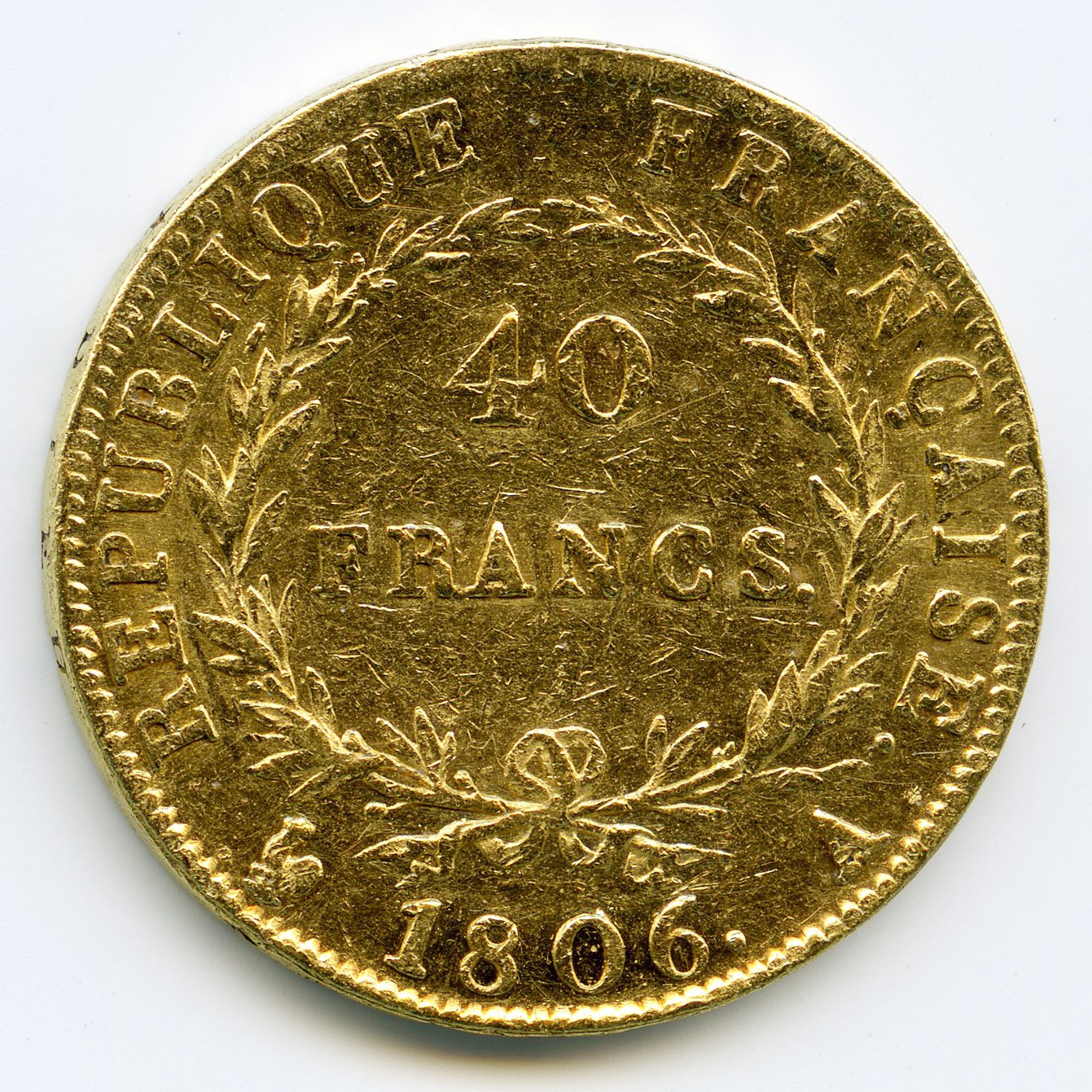 Napoléon Ier - 40 Francs - 1806 A revers Napoléon Ier - 40 Francs - 1806 A revers