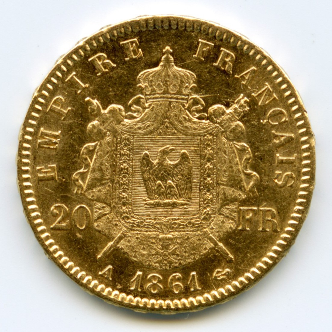 Napoléon III - 20 Francs - 1861 A revers
