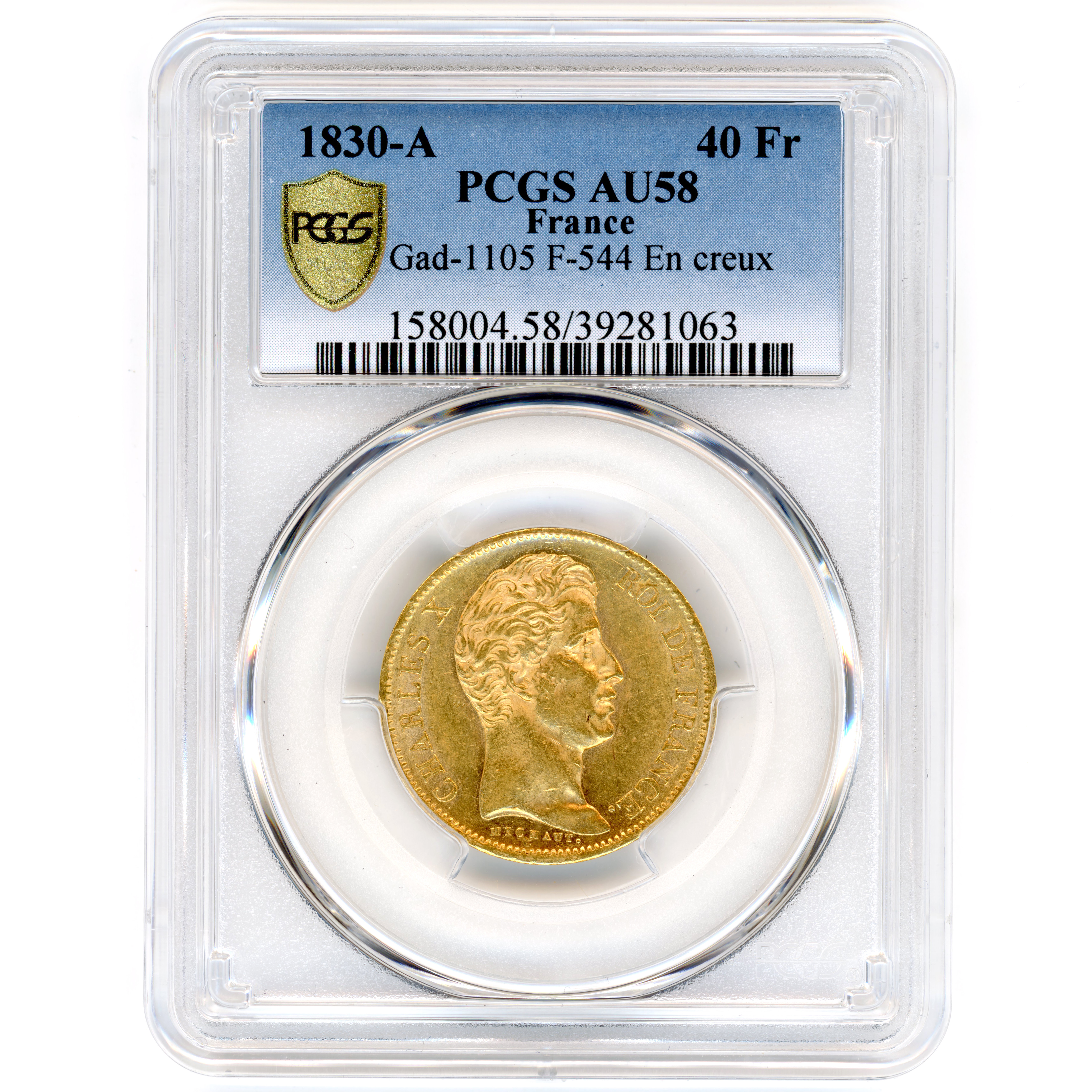 Charles X - 40 Francs - 1830 A avers Charles X - 40 Francs - 1830 A avers