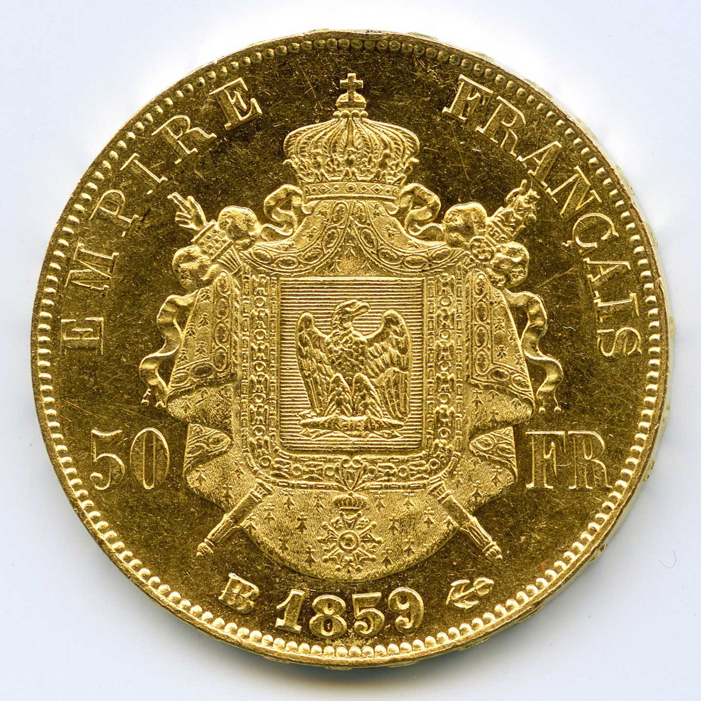 Napoléon III - 50 Francs - 1859 BB revers