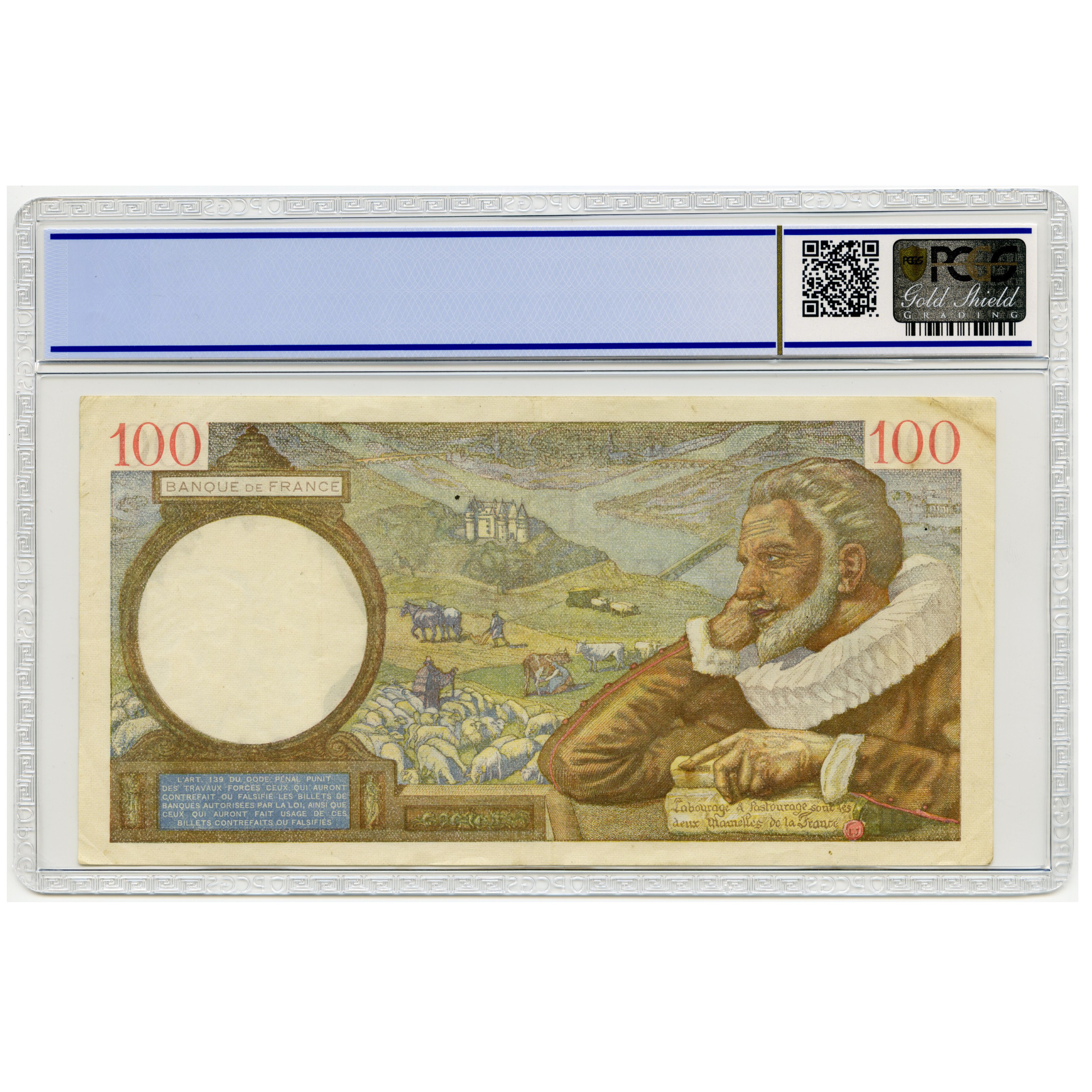 France - 100 Frs - U13185-748 revers France - 100 Frs - U13185-748 revers