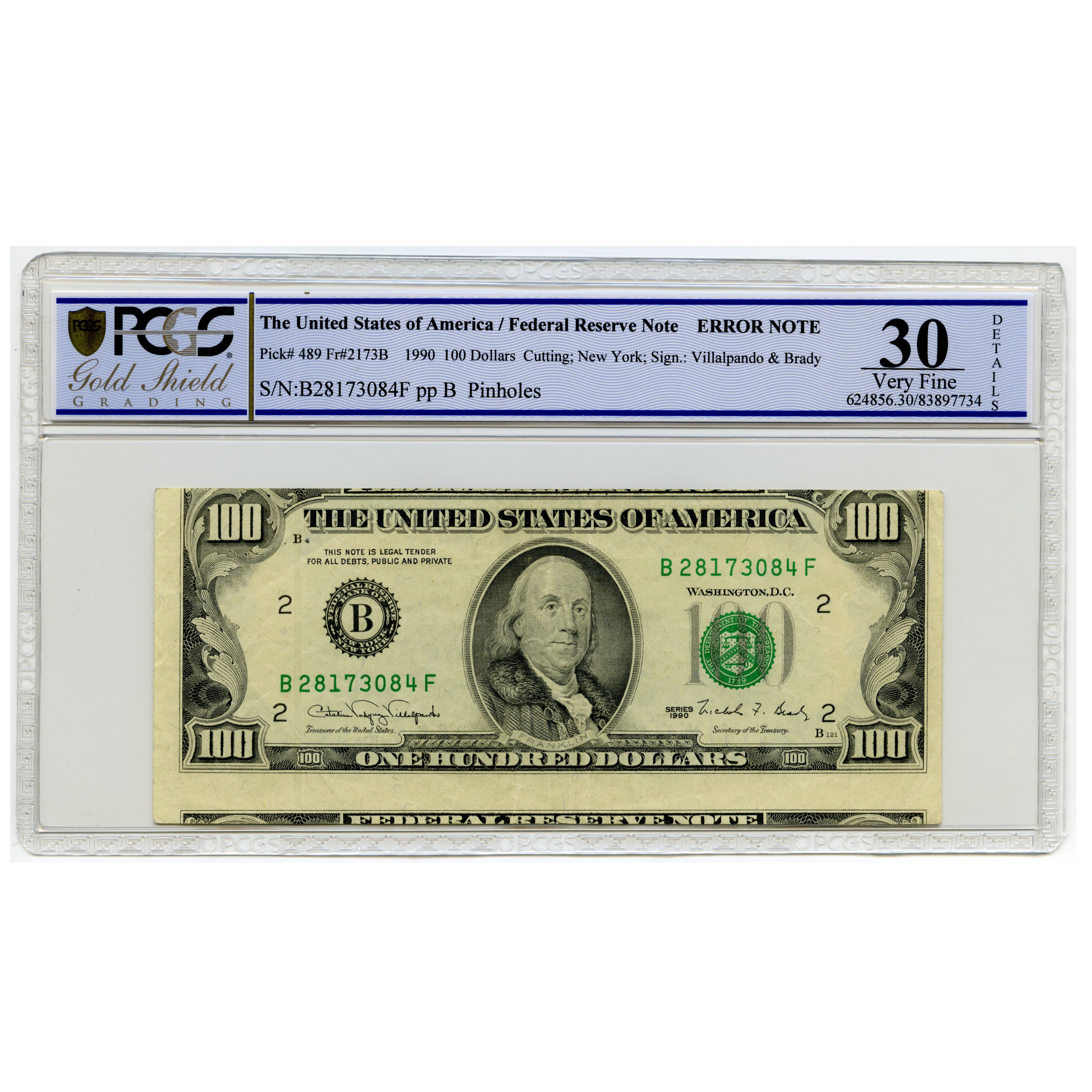 USA - 100 Dollars - B28173084F avers