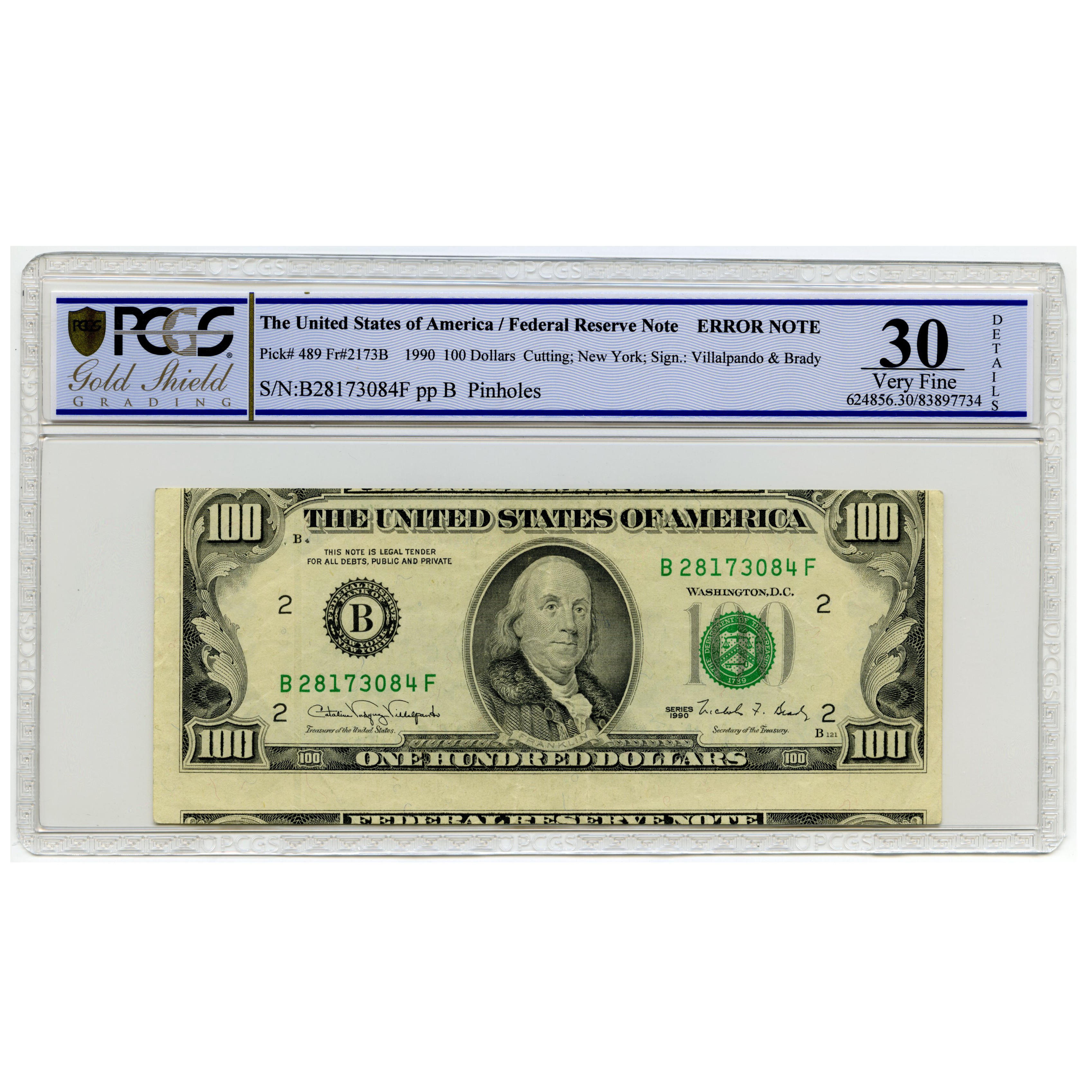 USA - 100 Dollars - B28173084F avers USA - 100 Dollars - B28173084F avers