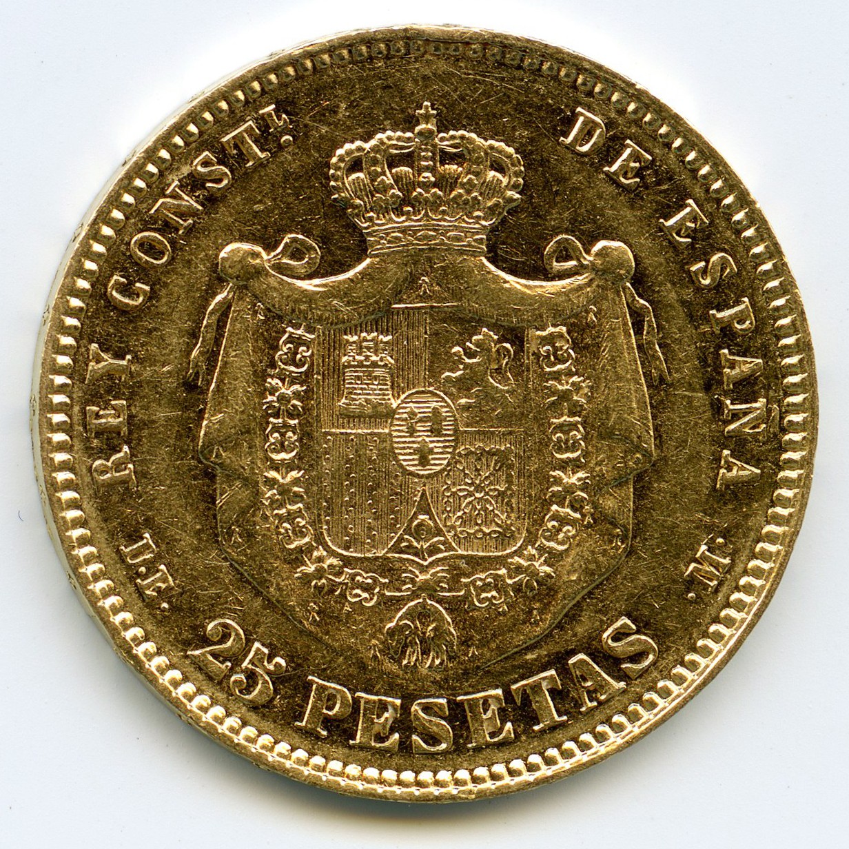 Espagne - 25 Pesetas - 1877 revers