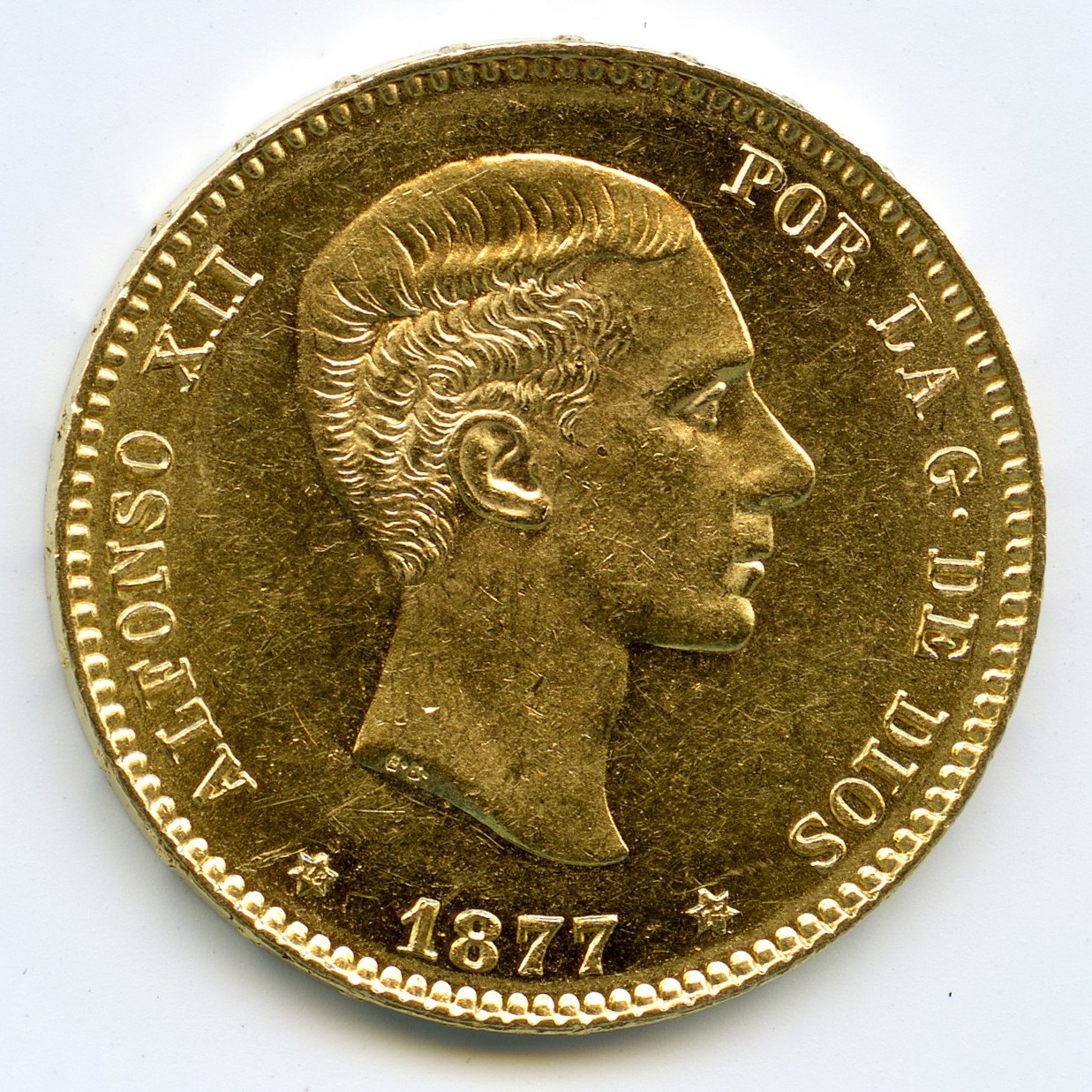 Espagne - 25 Pesetas - 1877 avers Espagne - 25 Pesetas - 1877 avers