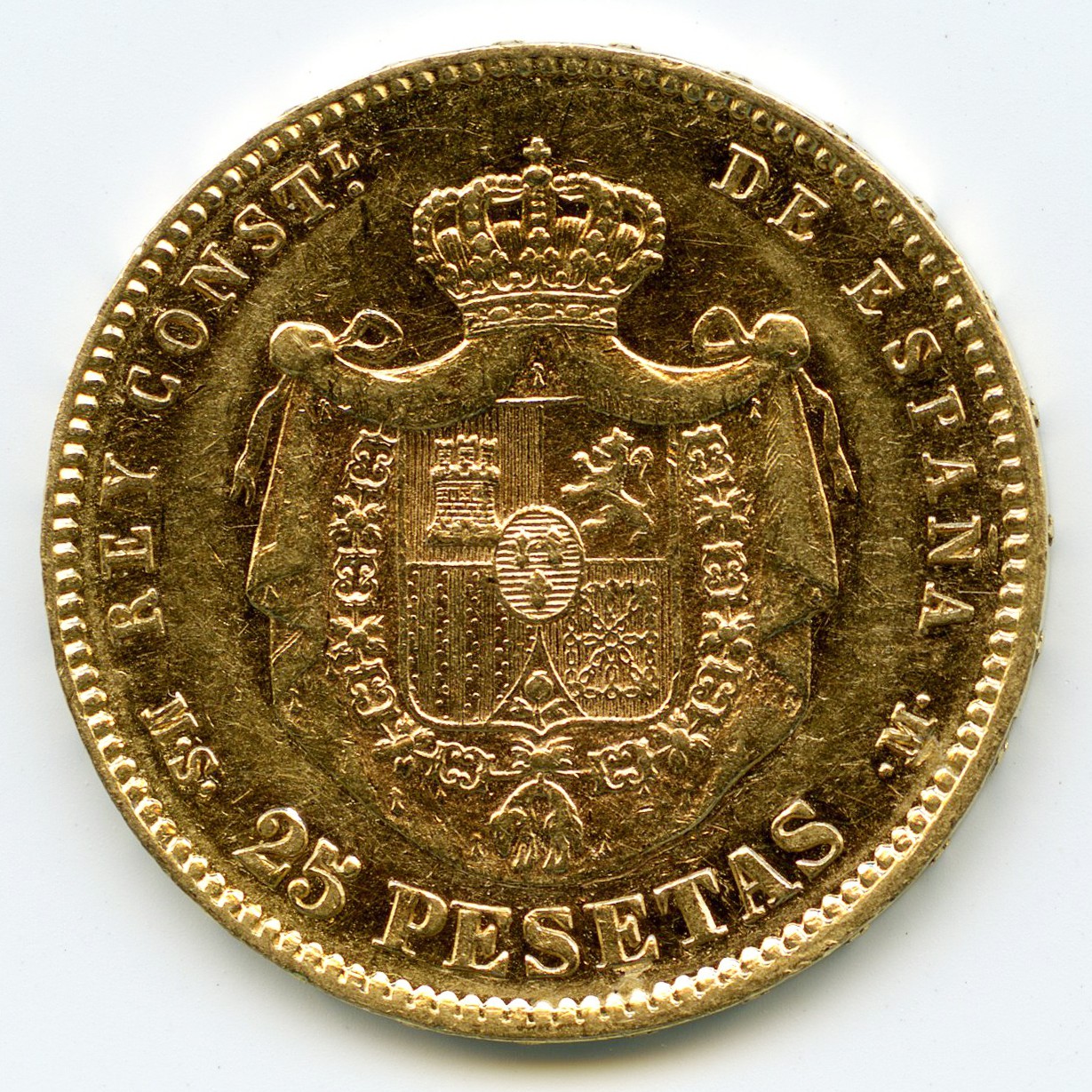 Espagne - 25 Pesetas - 1883 revers