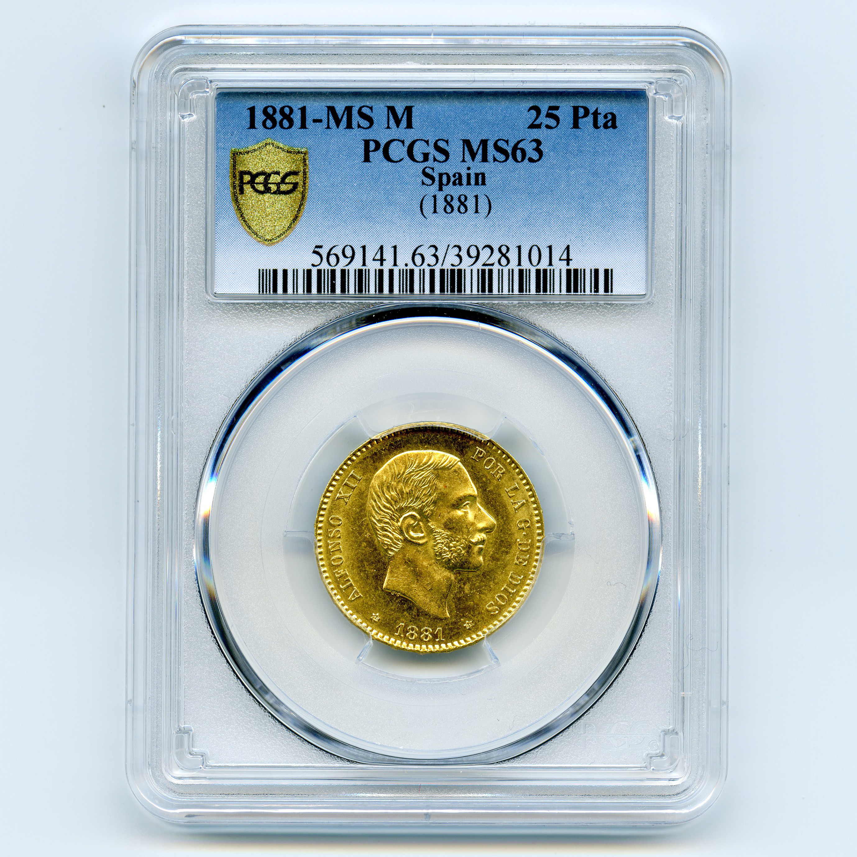 Espagne - 25 Pesetas - 1881 avers Espagne - 25 Pesetas - 1881 avers