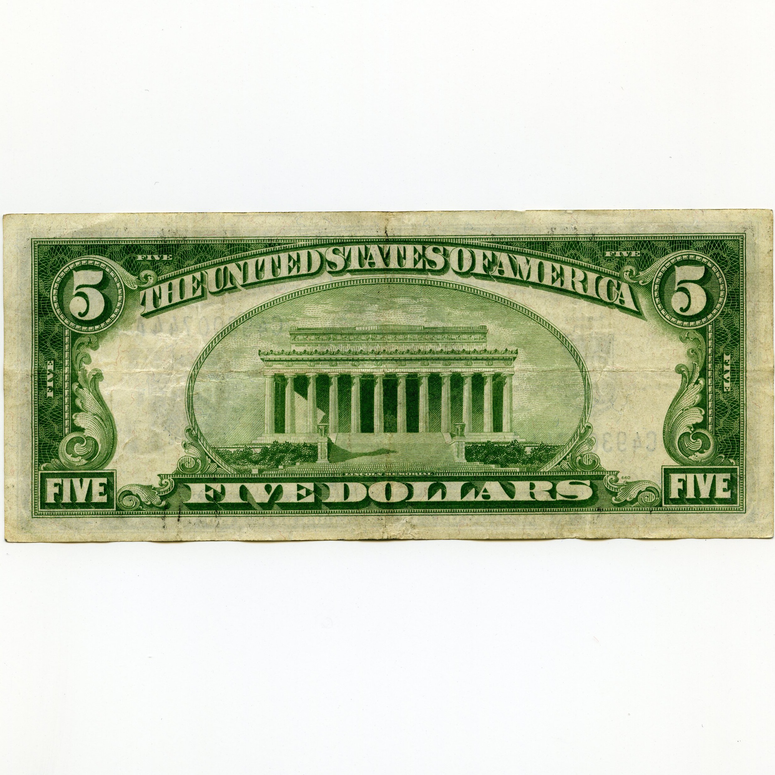 USA - 5 Dollars - C49300744 revers USA - 5 Dollars - C49300744 revers