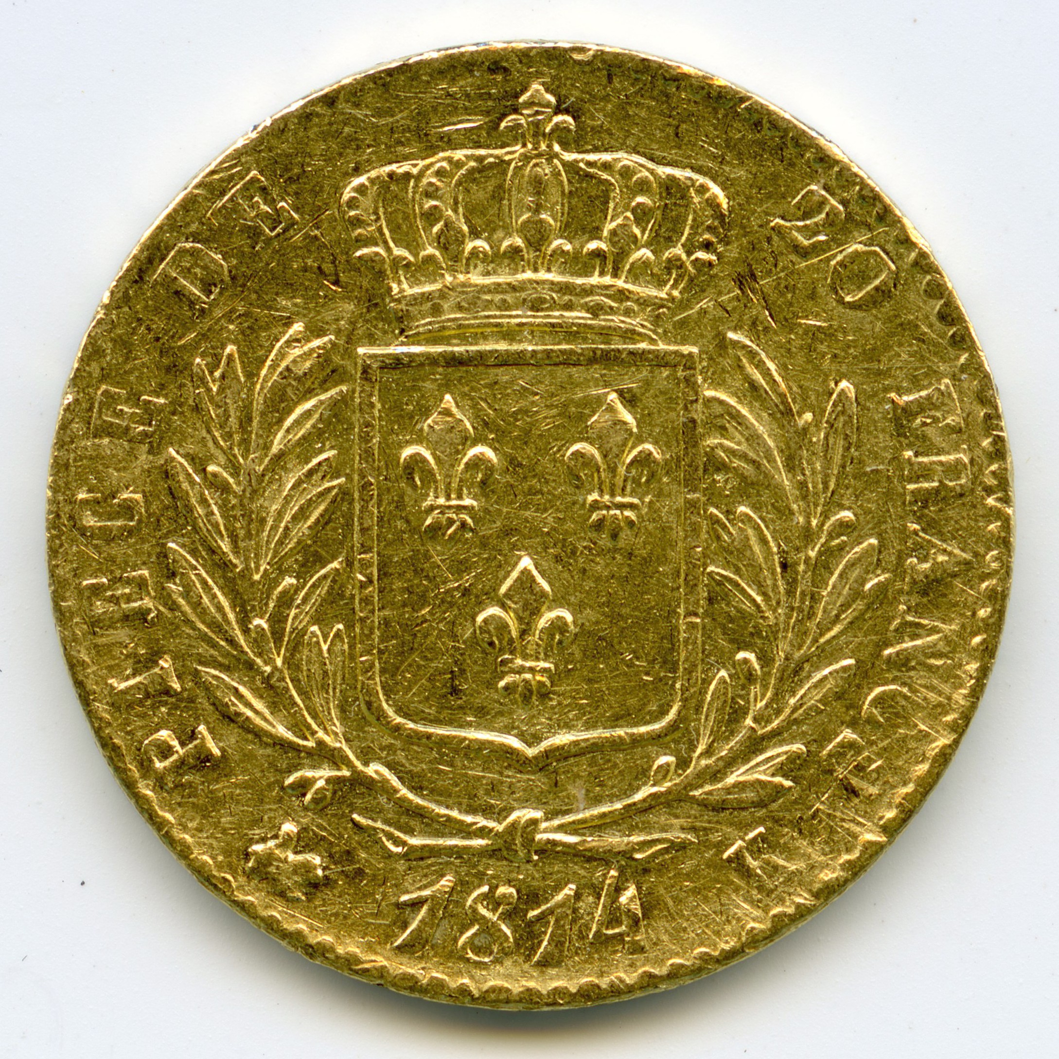 Louis XVIII - 20 Francs - 1814 K revers