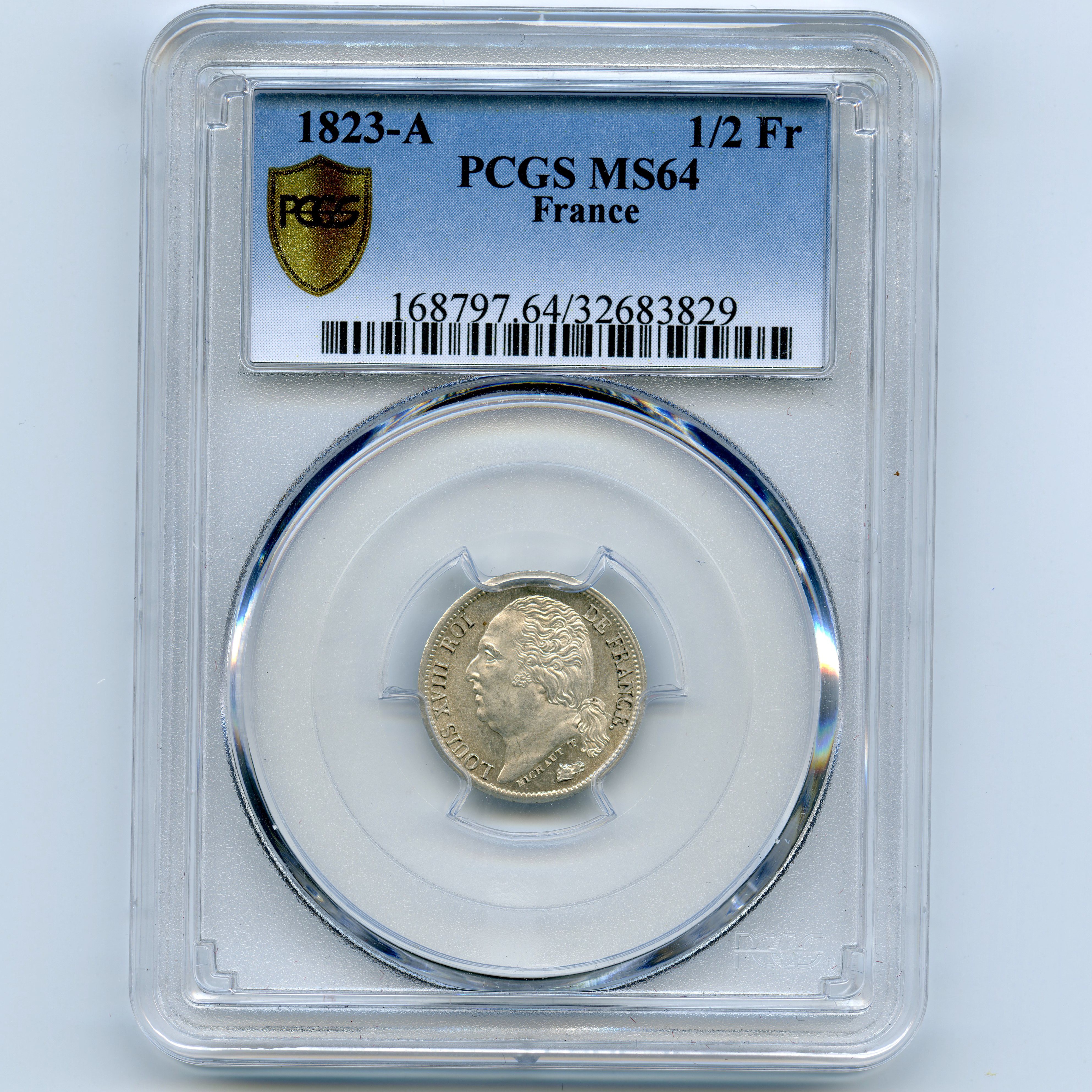 Louis XVIII - 1/2 Franc - 1823 A avers Louis XVIII - 1/2 Franc - 1823 A avers