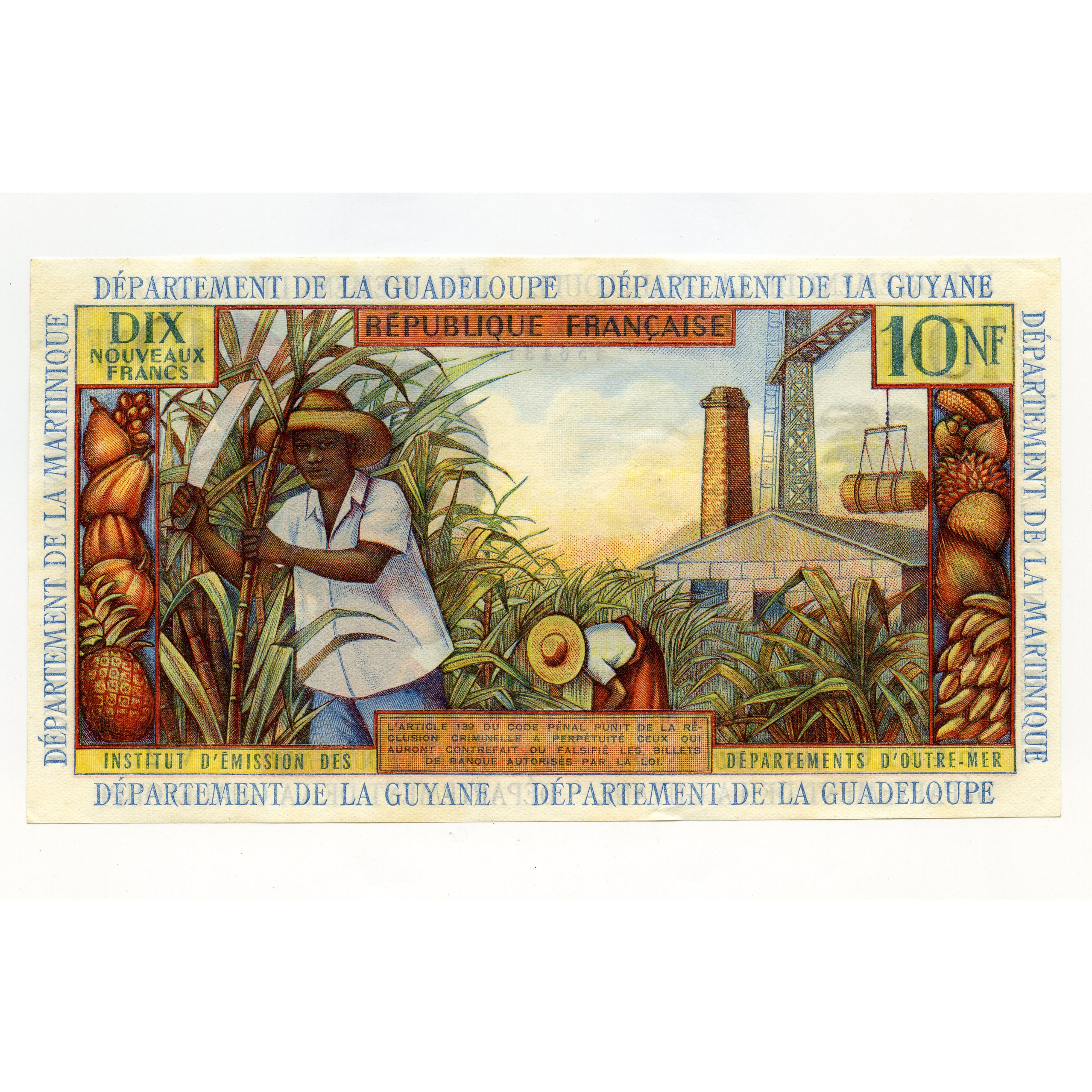 Outre-Mer - Guyane - 10NF - V2 64316 revers Outre-Mer - Guyane - 10NF - V2 64316 revers