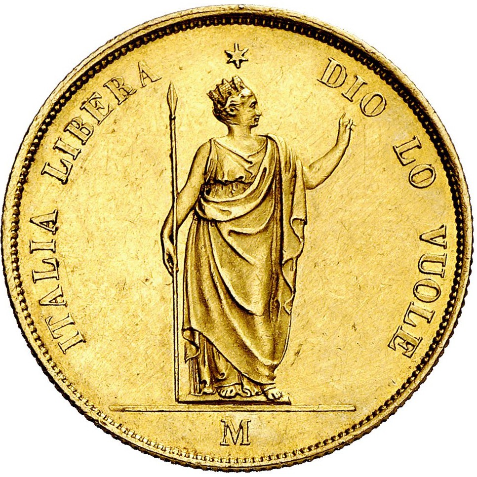 Italie - 40 Lire - 1848 M avers Italie - 40 Lire - 1848 M avers