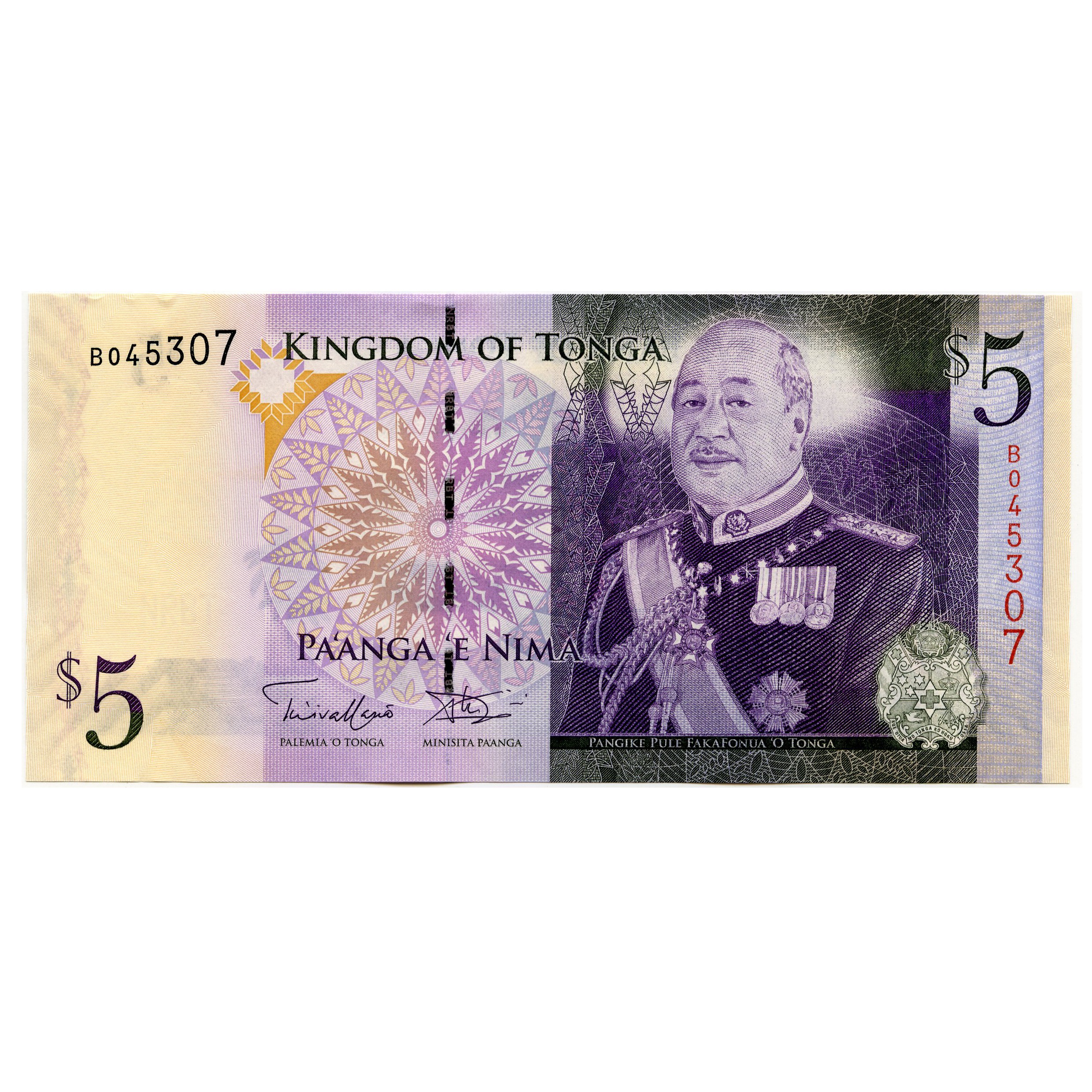 Tonga - 5 Pa'anga - B045307 avers Tonga - 5 Pa'anga - B045307 avers