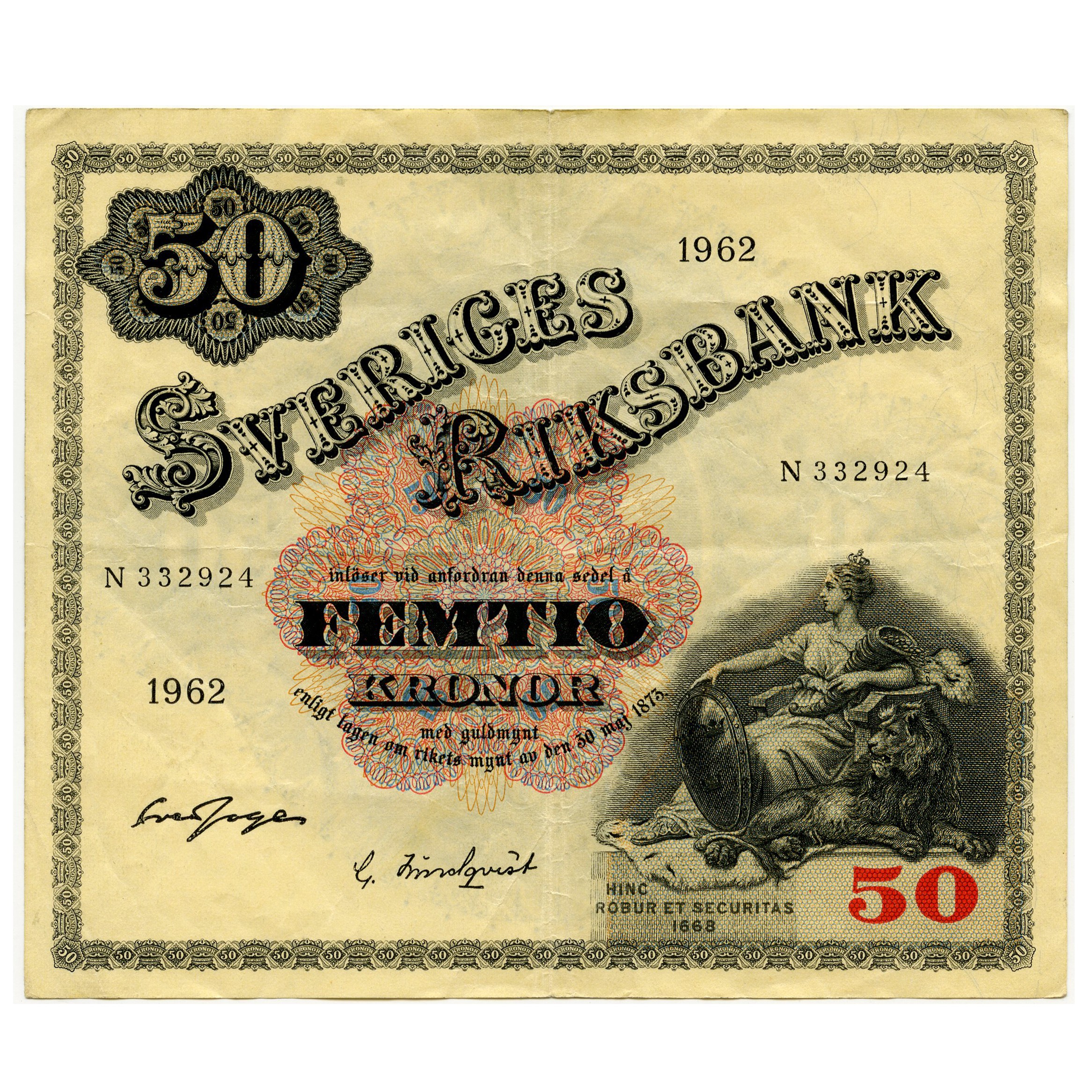 Suède - 50 Kronor - N332924 avers Suède - 50 Kronor - N332924 avers