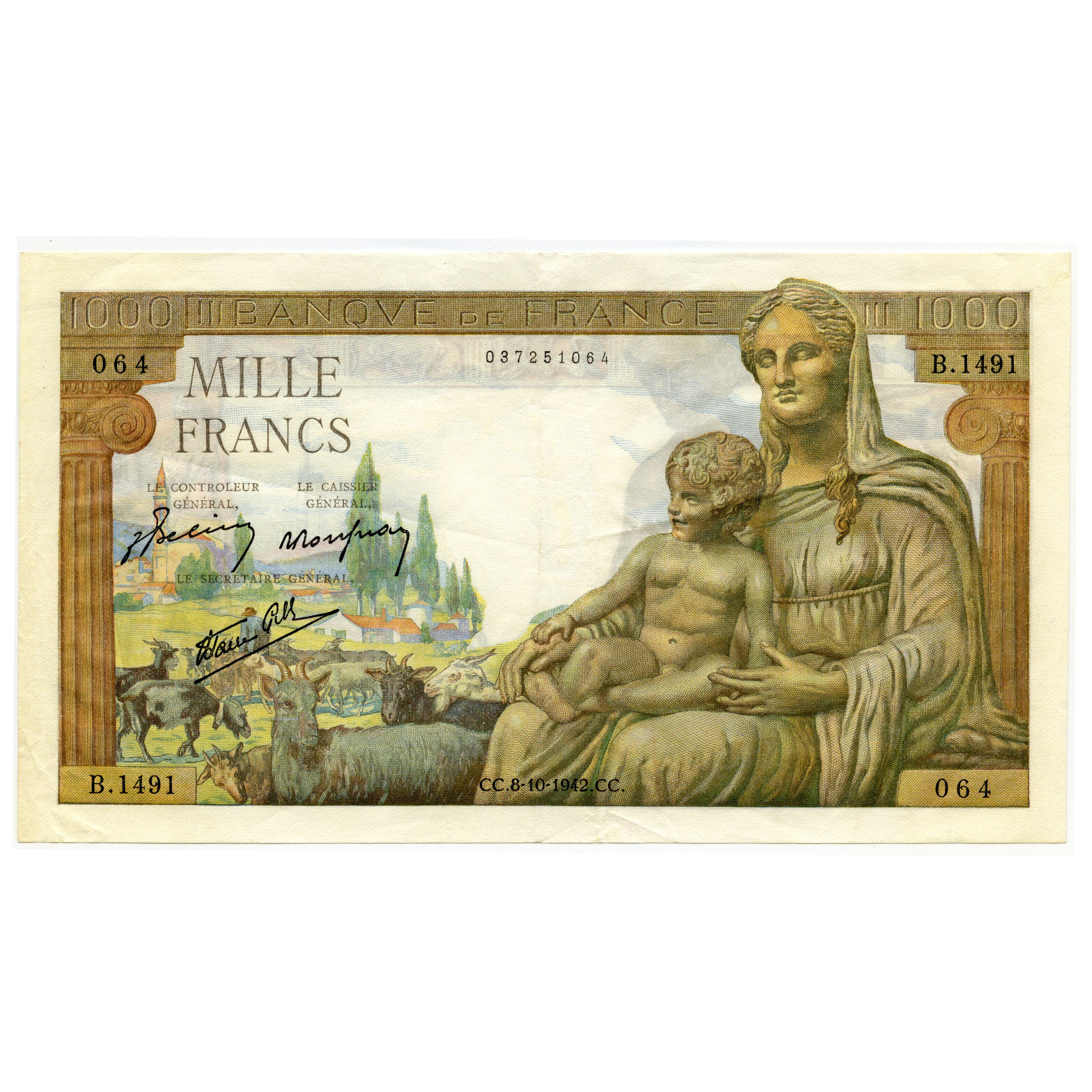France - 1 000 Frs - B1491 064 avers France - 1 000 Frs - B1491 064 avers