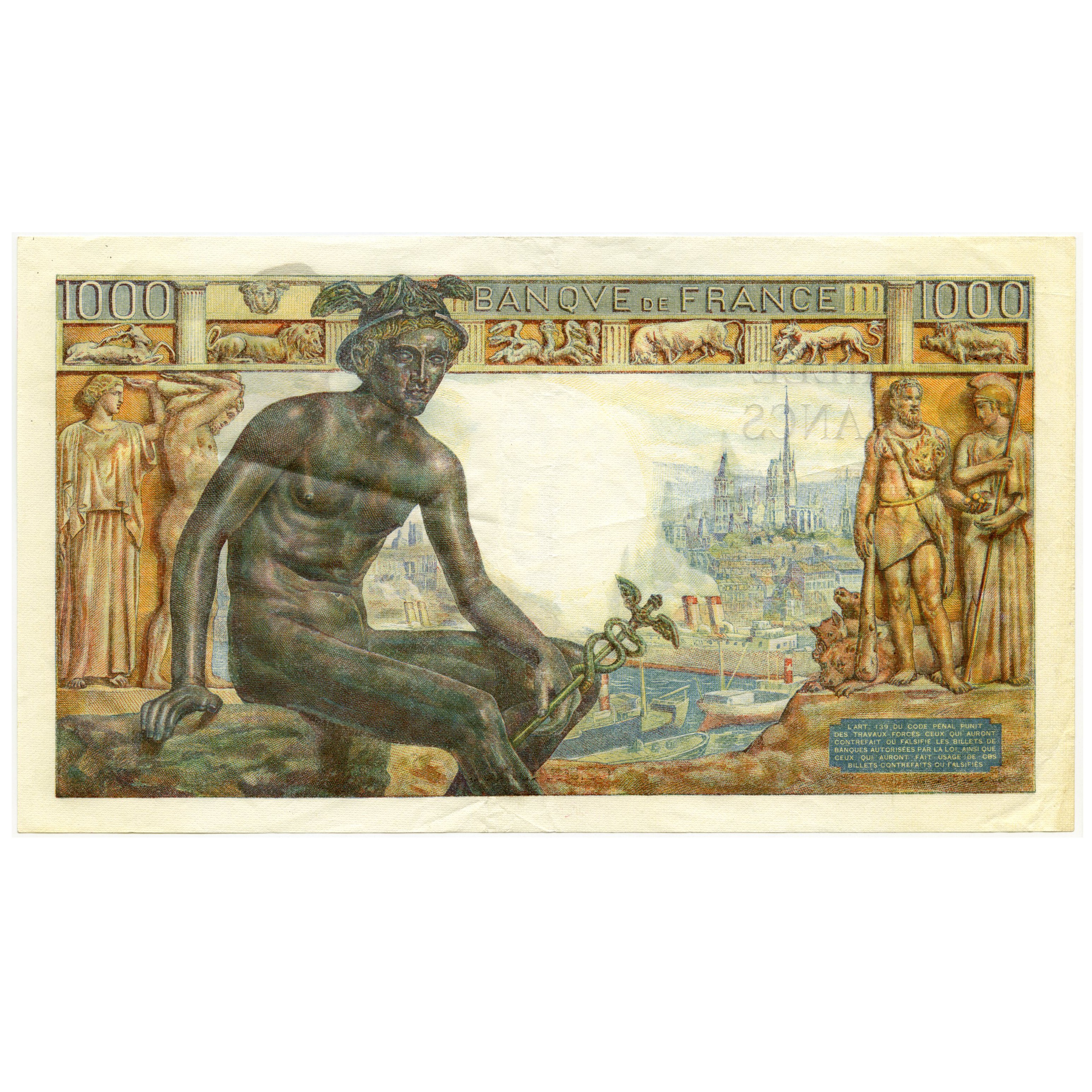 France - 1 000 Frs - B1491 064 revers France - 1 000 Frs - B1491 064 revers