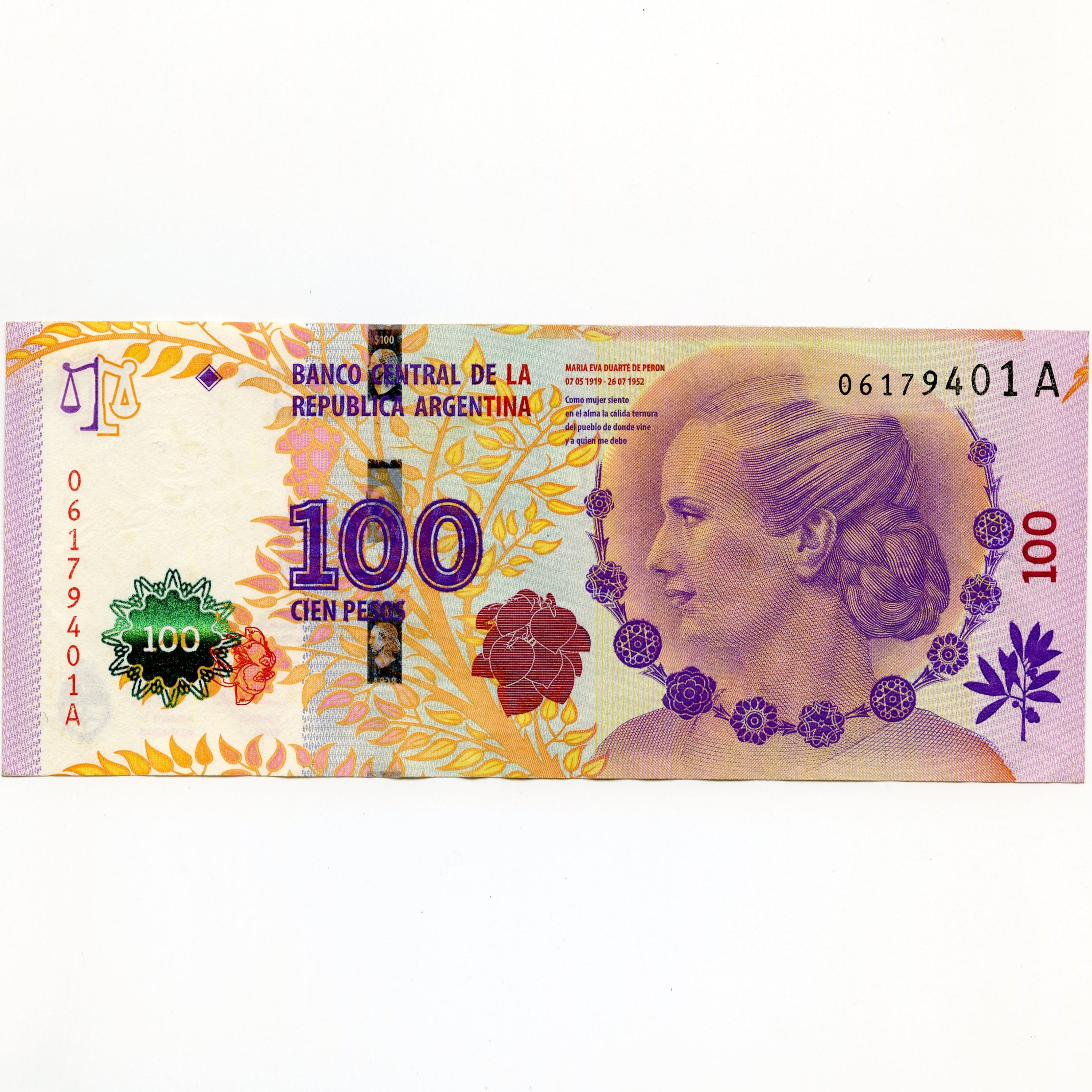 Argentine - 100 Pesos - 06179401A avers