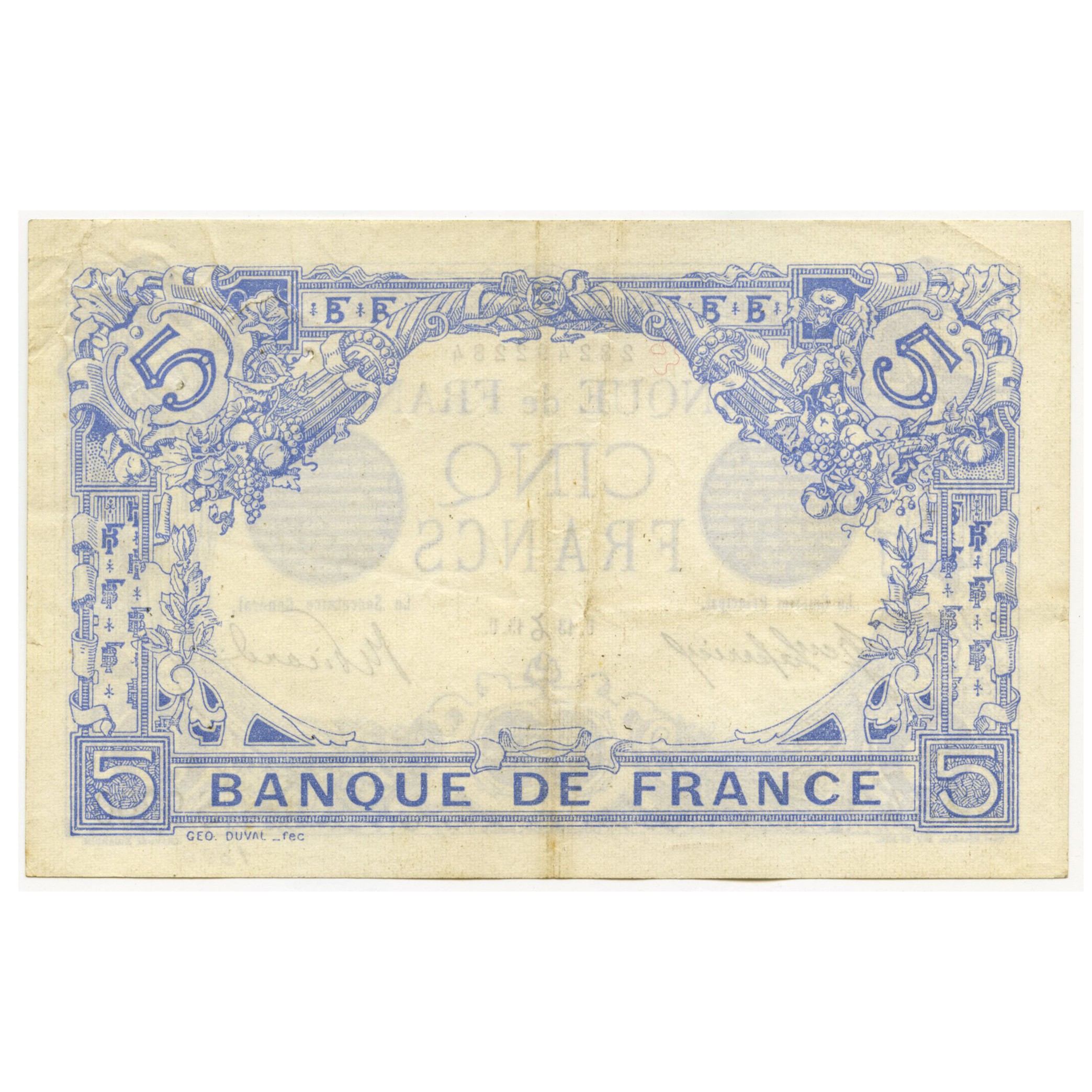 France - 5 Frans Bleu - S9300 revers