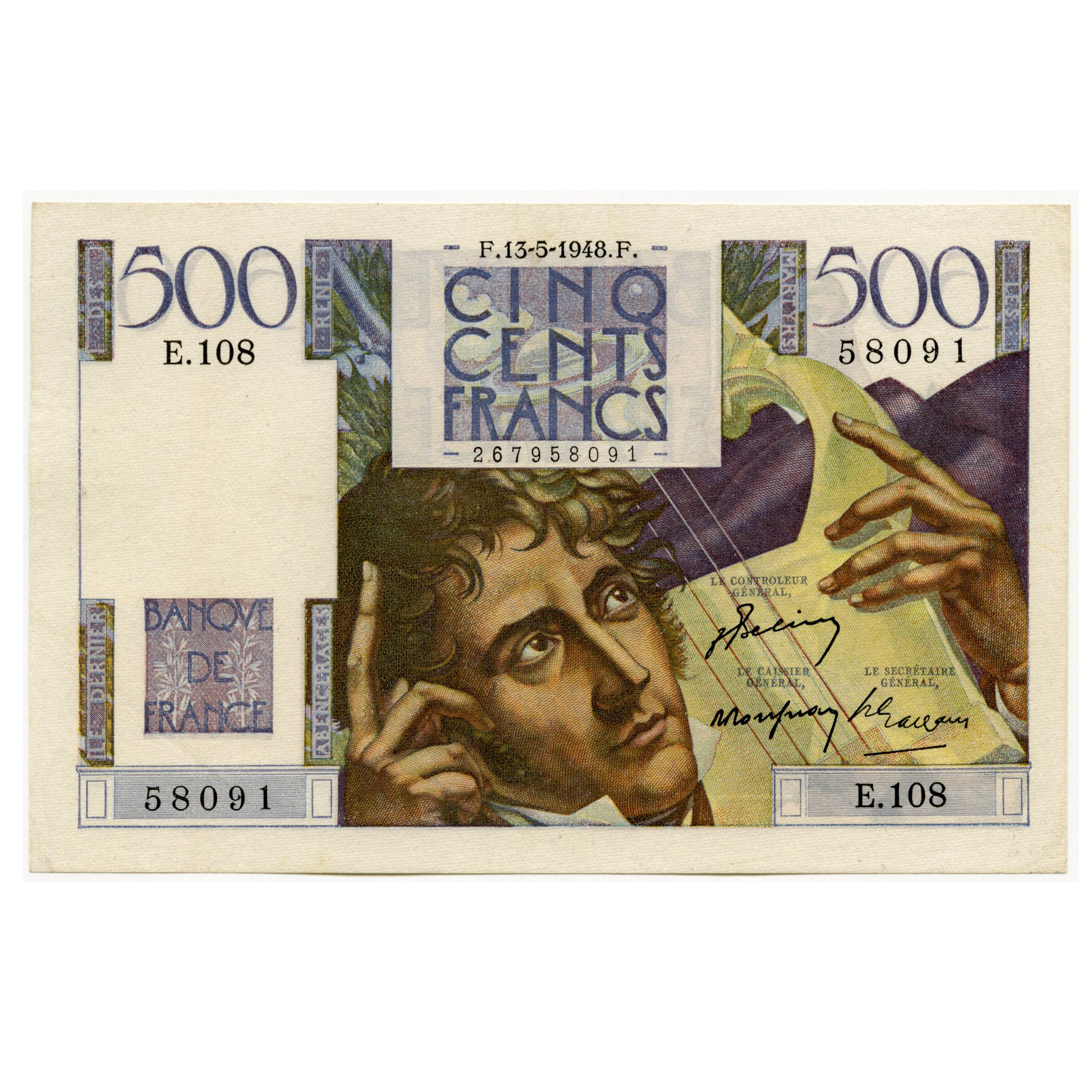 France - 500 Frs - Chateaubriand - E108 avers France - 500 Frs - Chateaubriand - E108 avers