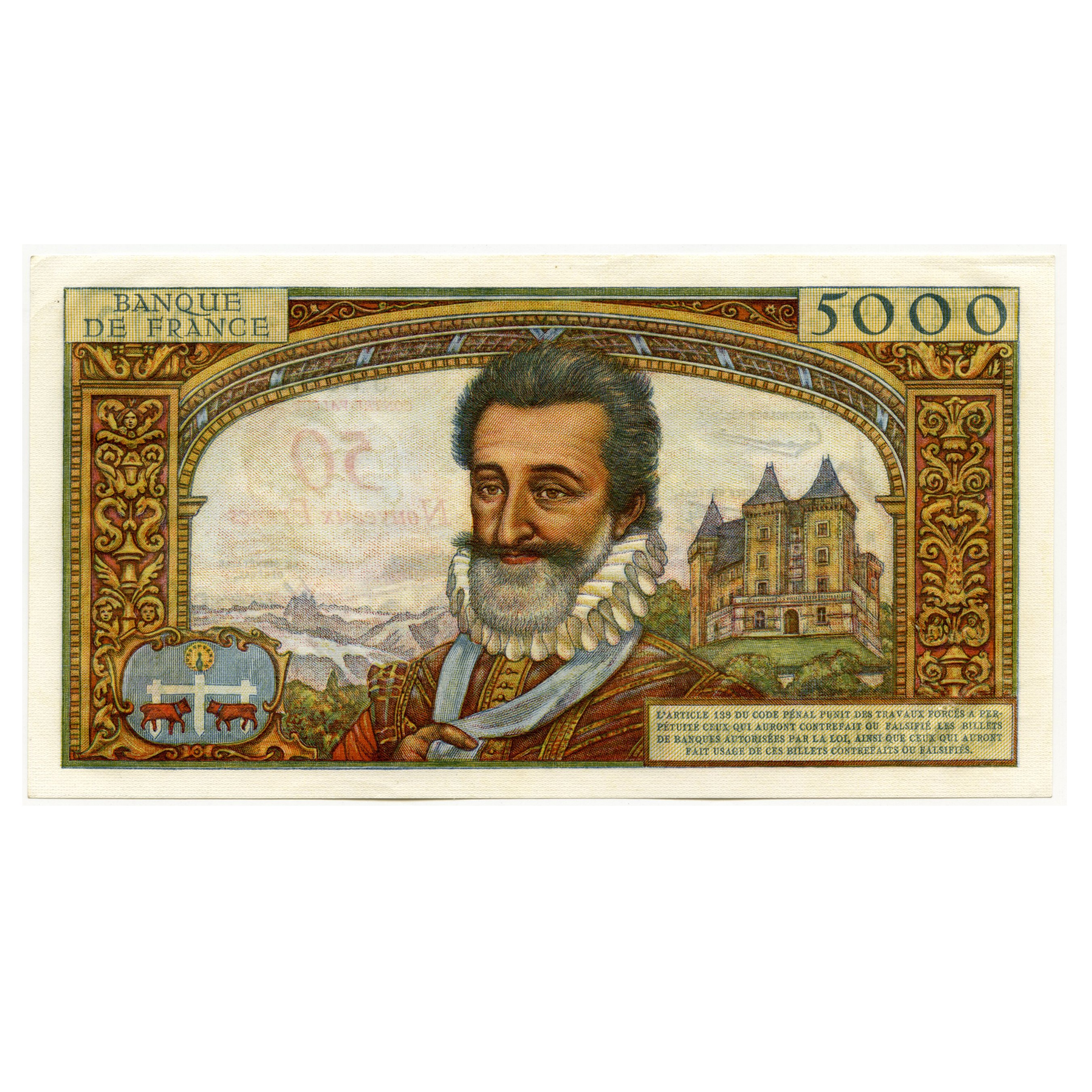 France - 5 000 Surchargé - 57991 089 revers France - 5 000 Surchargé - 57991 089 revers