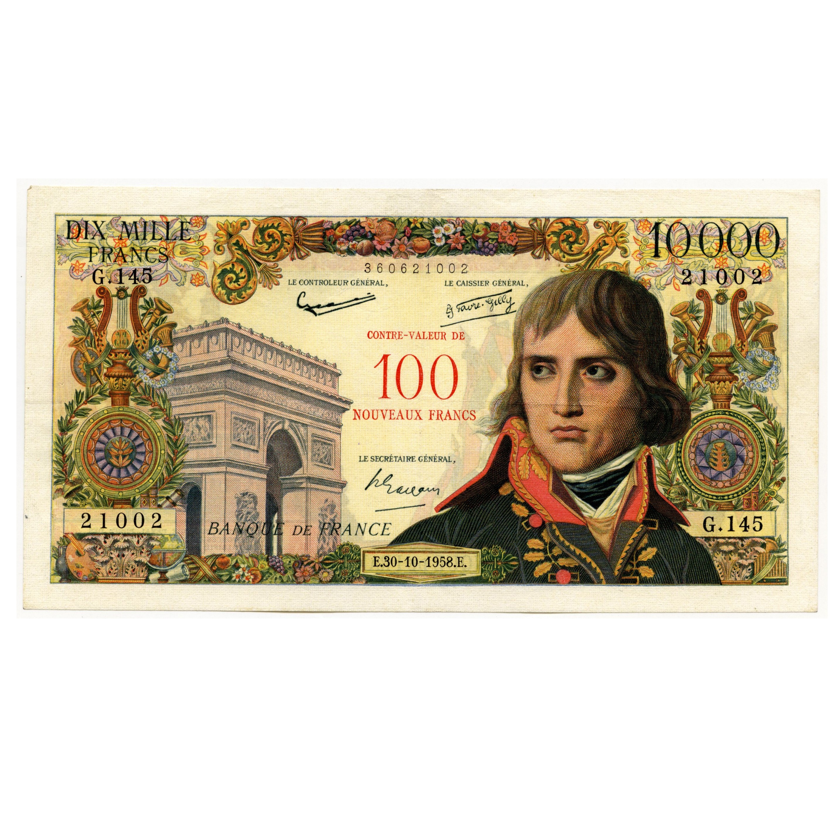 France - 10 000 Frs Surchargé - G145 avers France - 10 000 Frs Surchargé - G145 avers