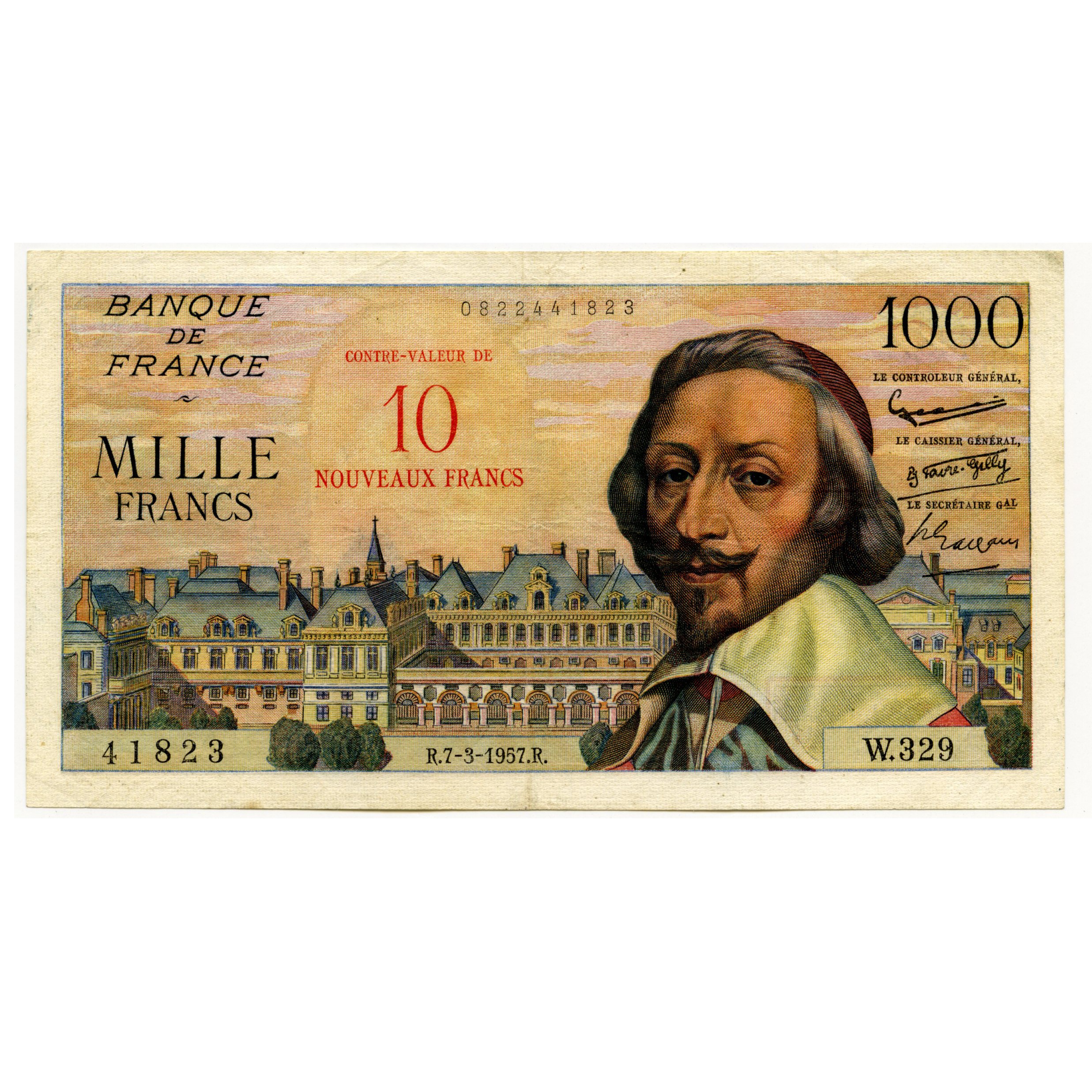France - 1 000 Frs Surchargé - W329 avers France - 1 000 Frs Surchargé - W329 avers