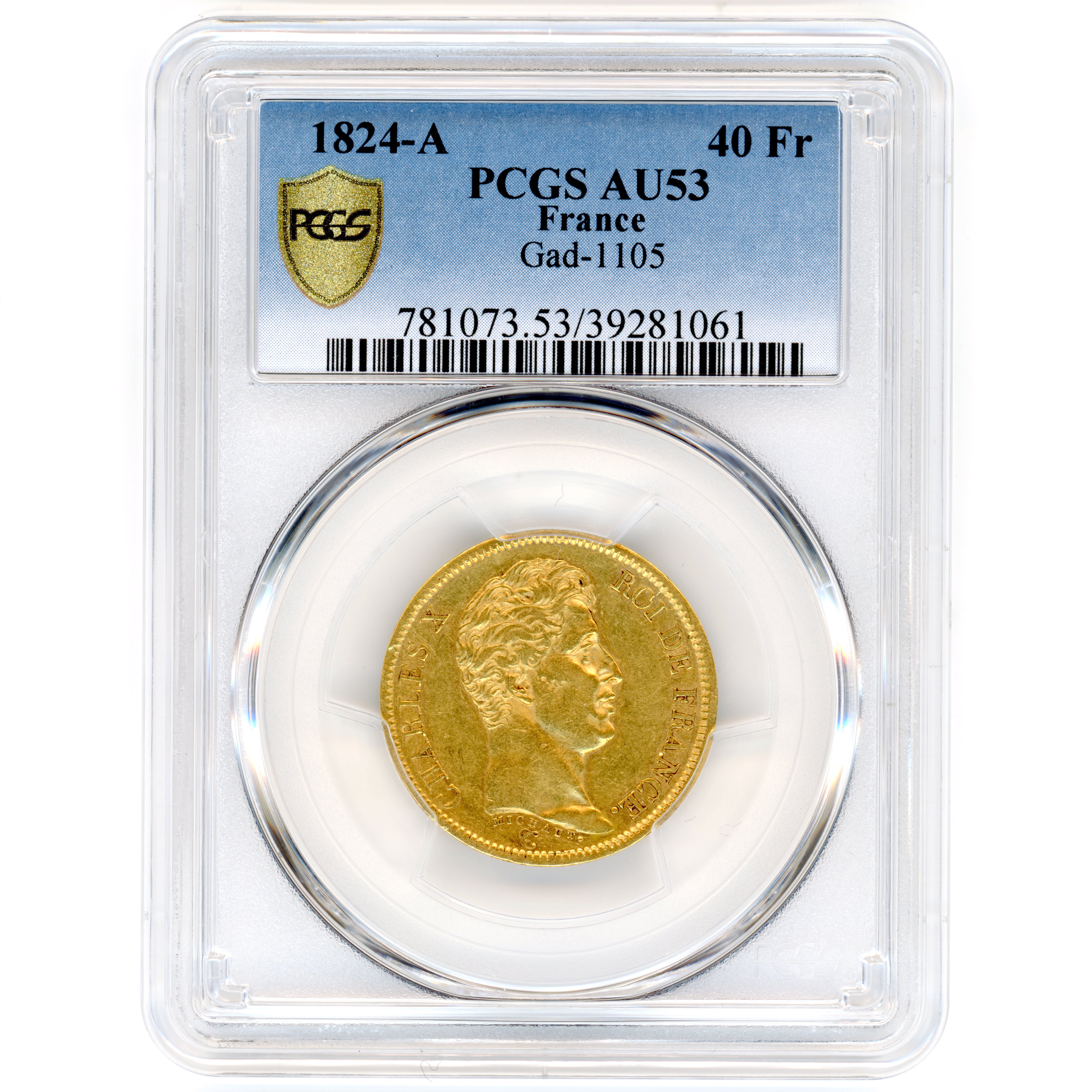 Charles X - 40 Francs - 1824 A avers Charles X - 40 Francs - 1824 A avers