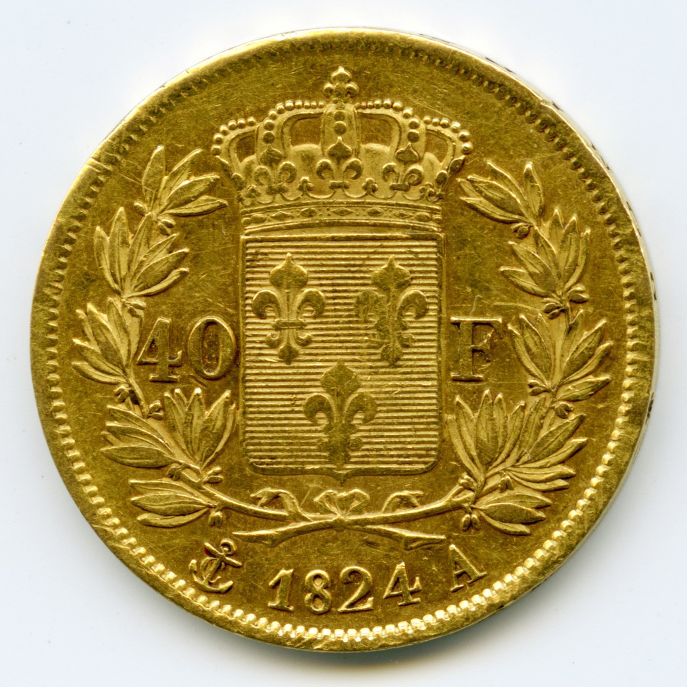 Charles X - 40 Francs - 1824 A revers