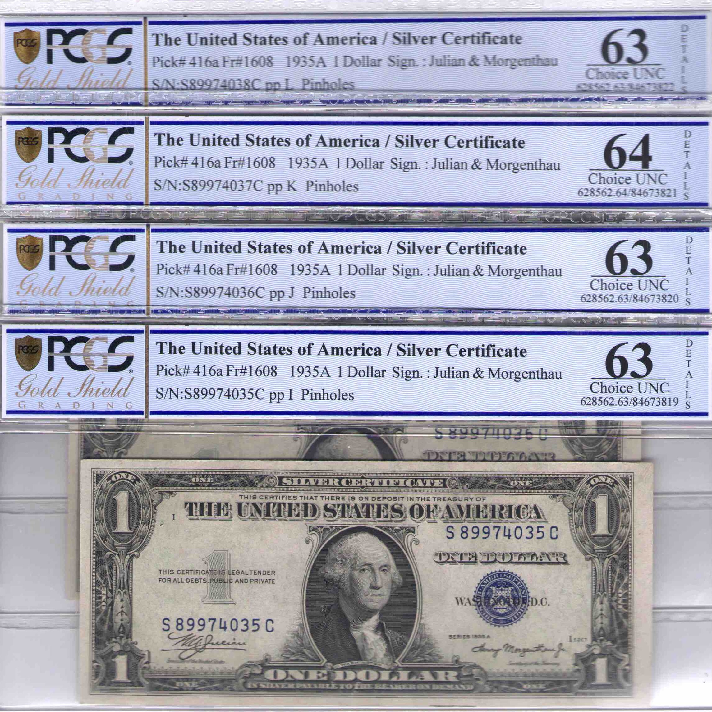 USA - 1 DOLLAR Silver certificate * avers USA - 1 DOLLAR Silver certificate * avers