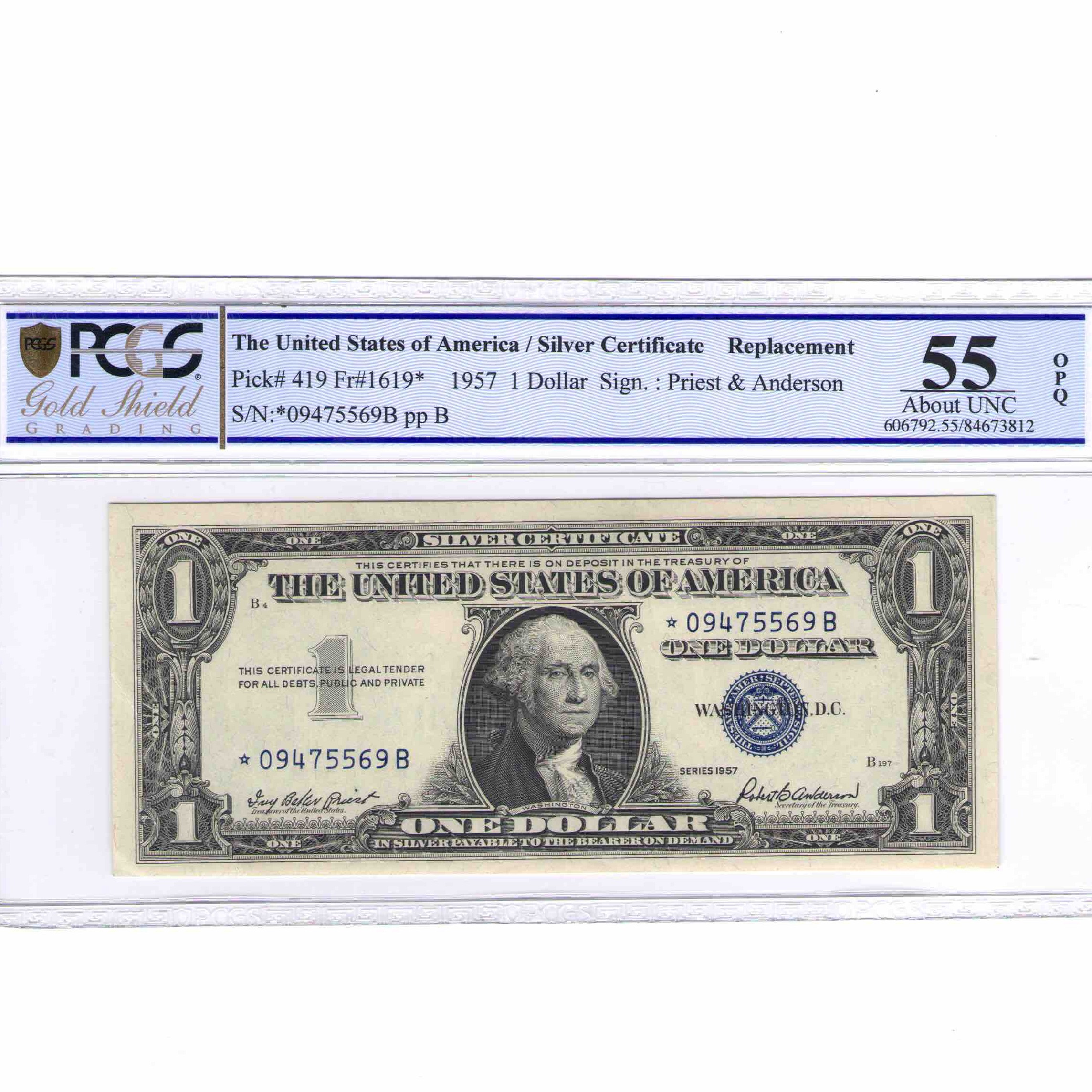 USA - 1 DOLLAR STAR NOTE - 1957 avers USA - 1 DOLLAR STAR NOTE - 1957 avers