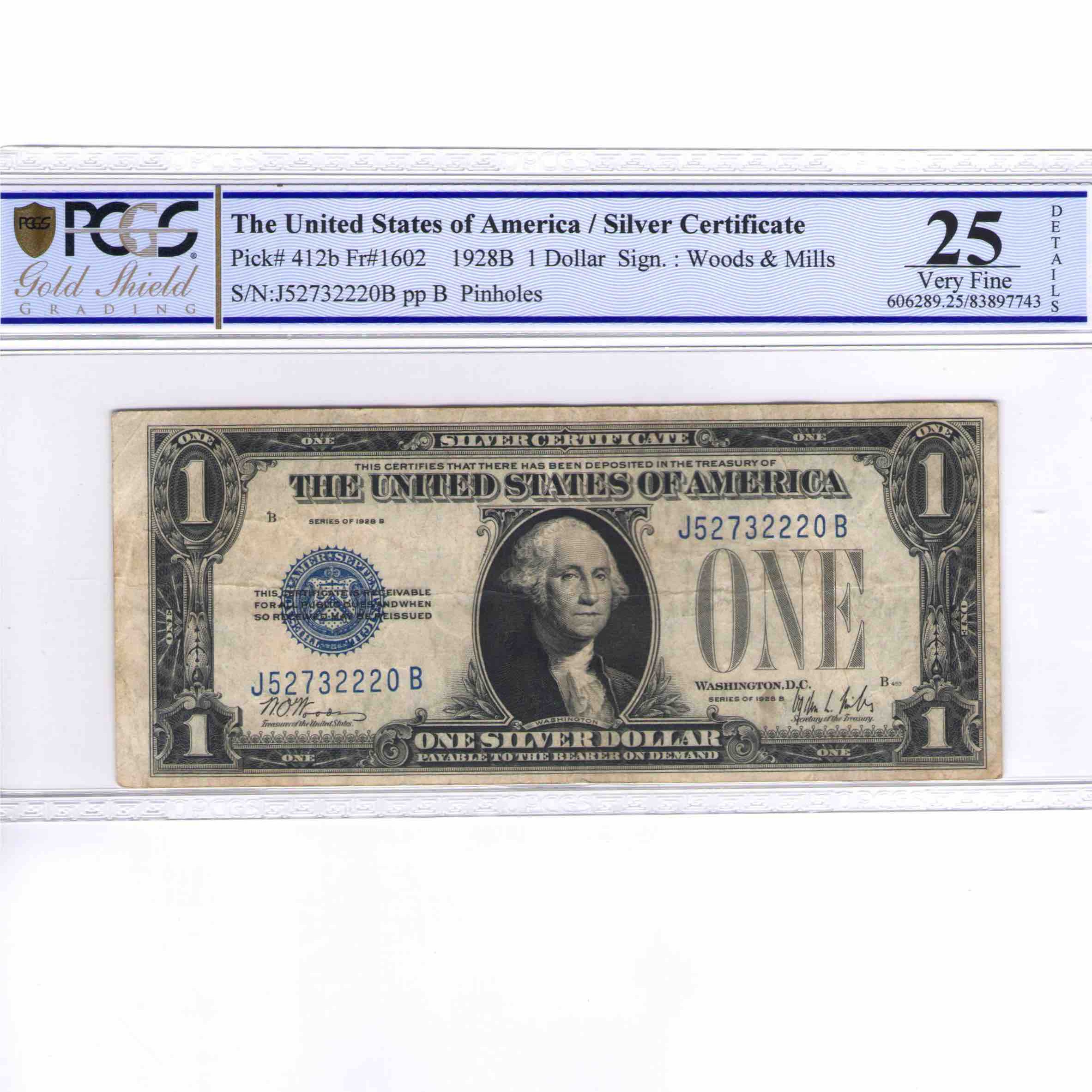 USA - 1 DOLLAR Silver certificate avers