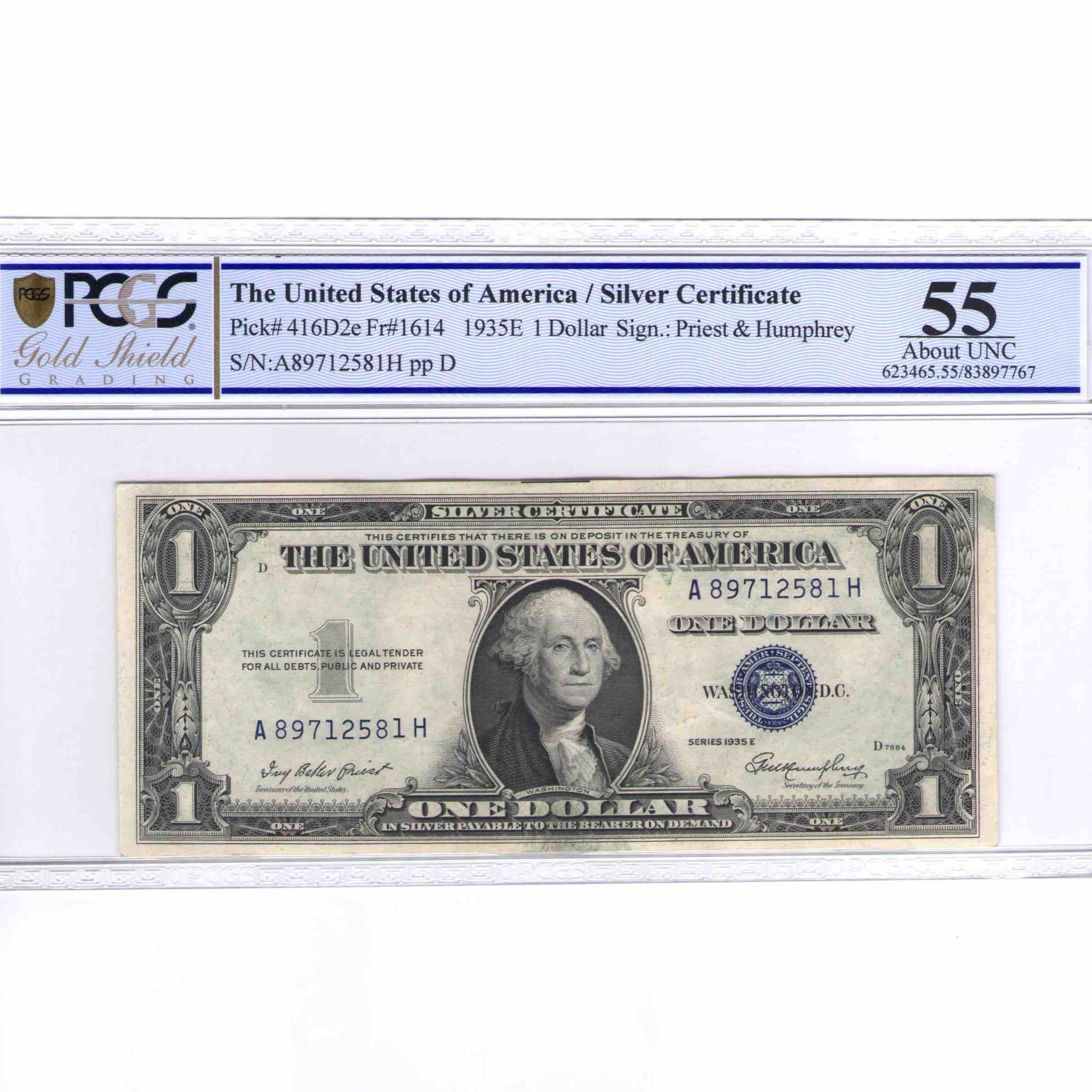 USA - 1 DOLLAR Silver certificate avers USA - 1 DOLLAR Silver certificate avers
